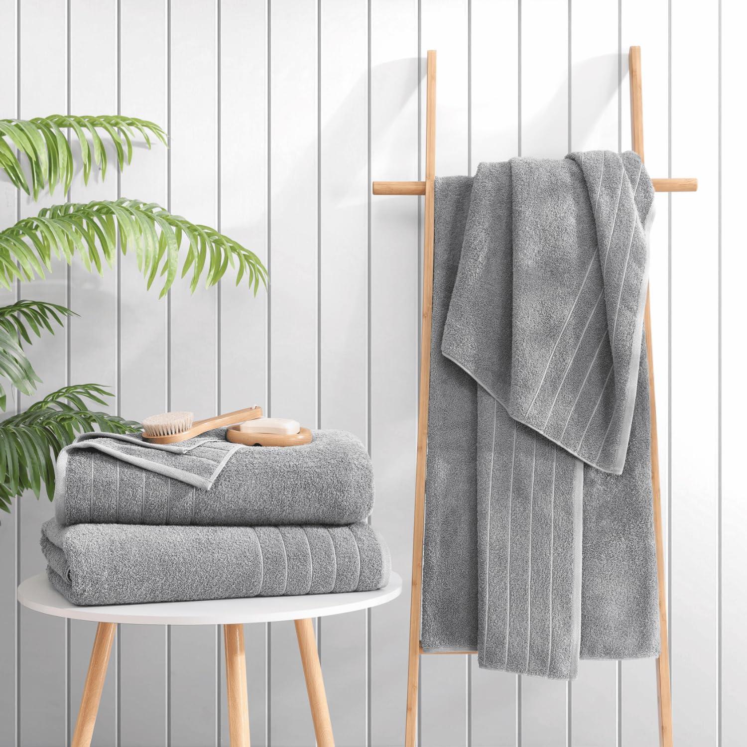 Casa Platino Bath Sheet 2 Pack - Large Bath Towels, Soft Cotton Bath Sheets, Quick Dry & Oversized, 36"x72", Ideal for Spa Days at Home - Ultimate Grey
