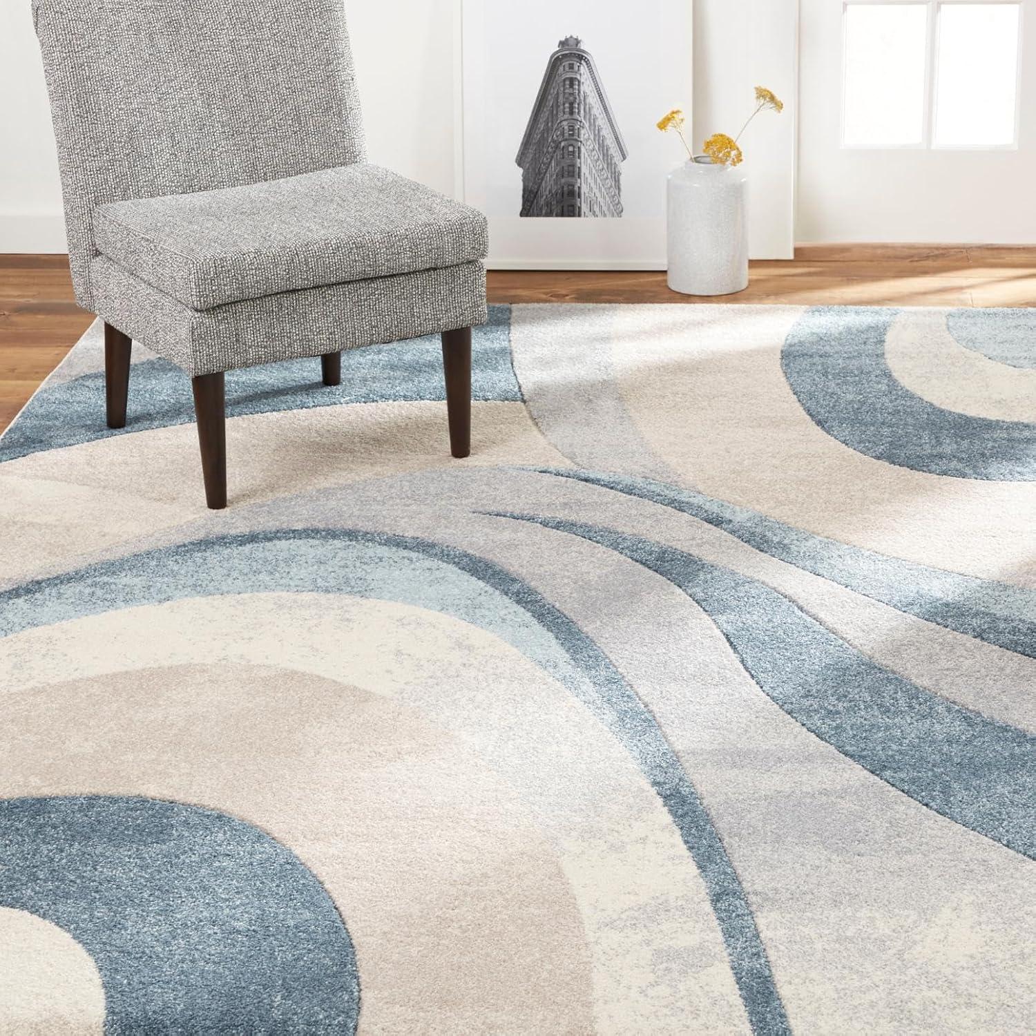 Home Dynamix Slade Contemporary Abstract Area Rug, Blue/Grey, 7'10"x10'6"