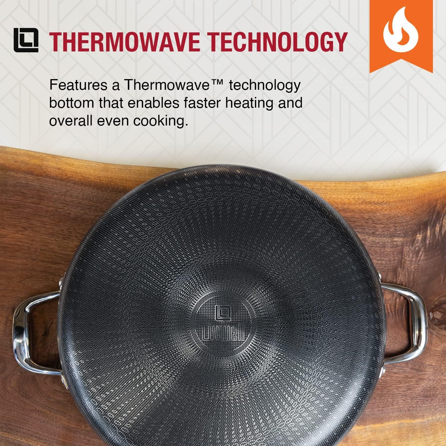 Livwell Livwell DiamondClad 14-inch Hybrid Nonstick Stainless Steel Everything Fry Pan Skillet with Tempered Glass Lid