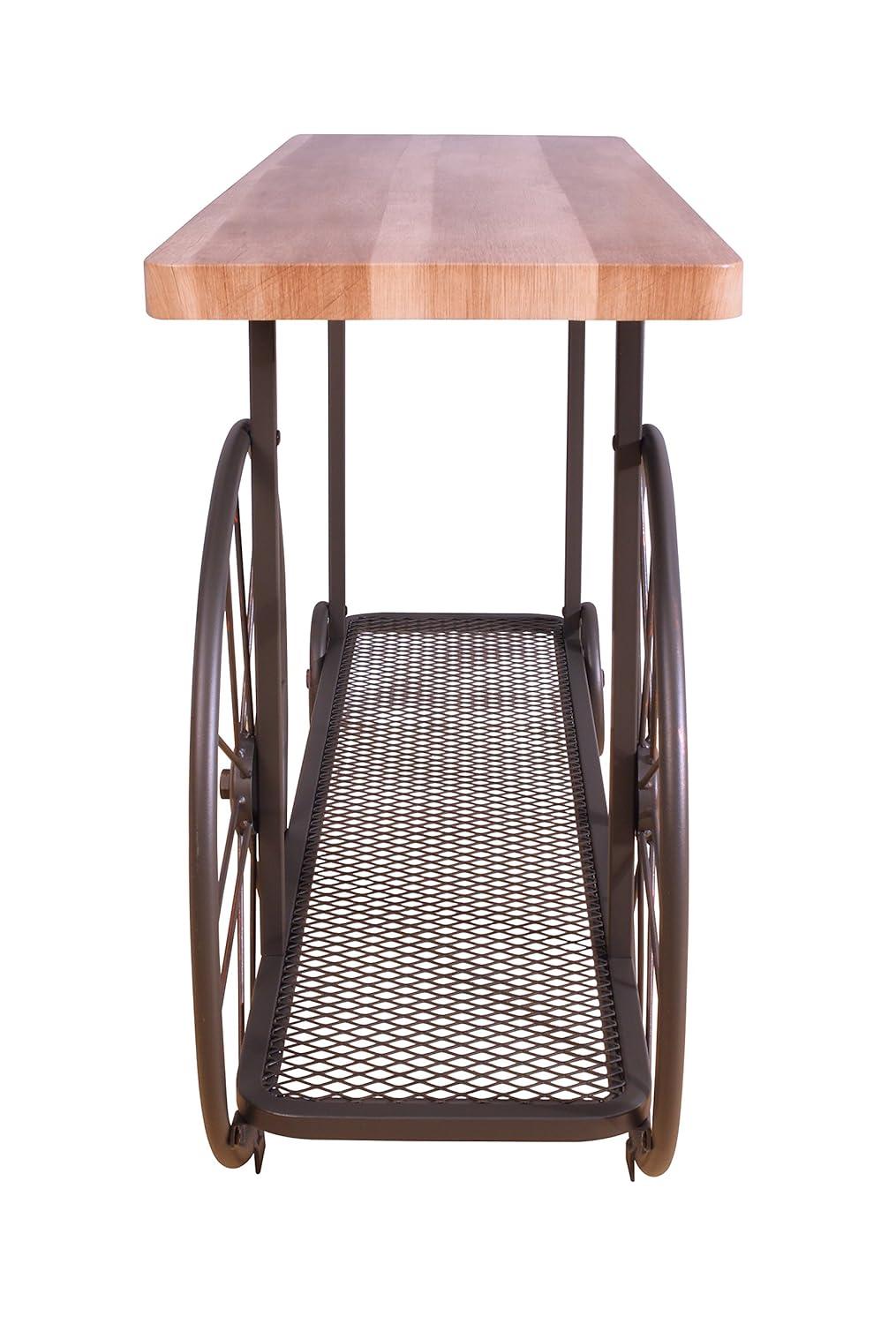 Francie 48" Accent Tables Oak and Antique Gray - Acme Furniture