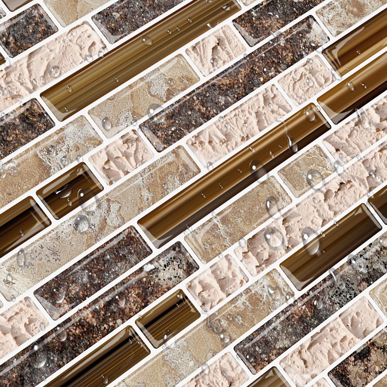 Sandstone Peel and Stick Vinyl Backsplash Tiles