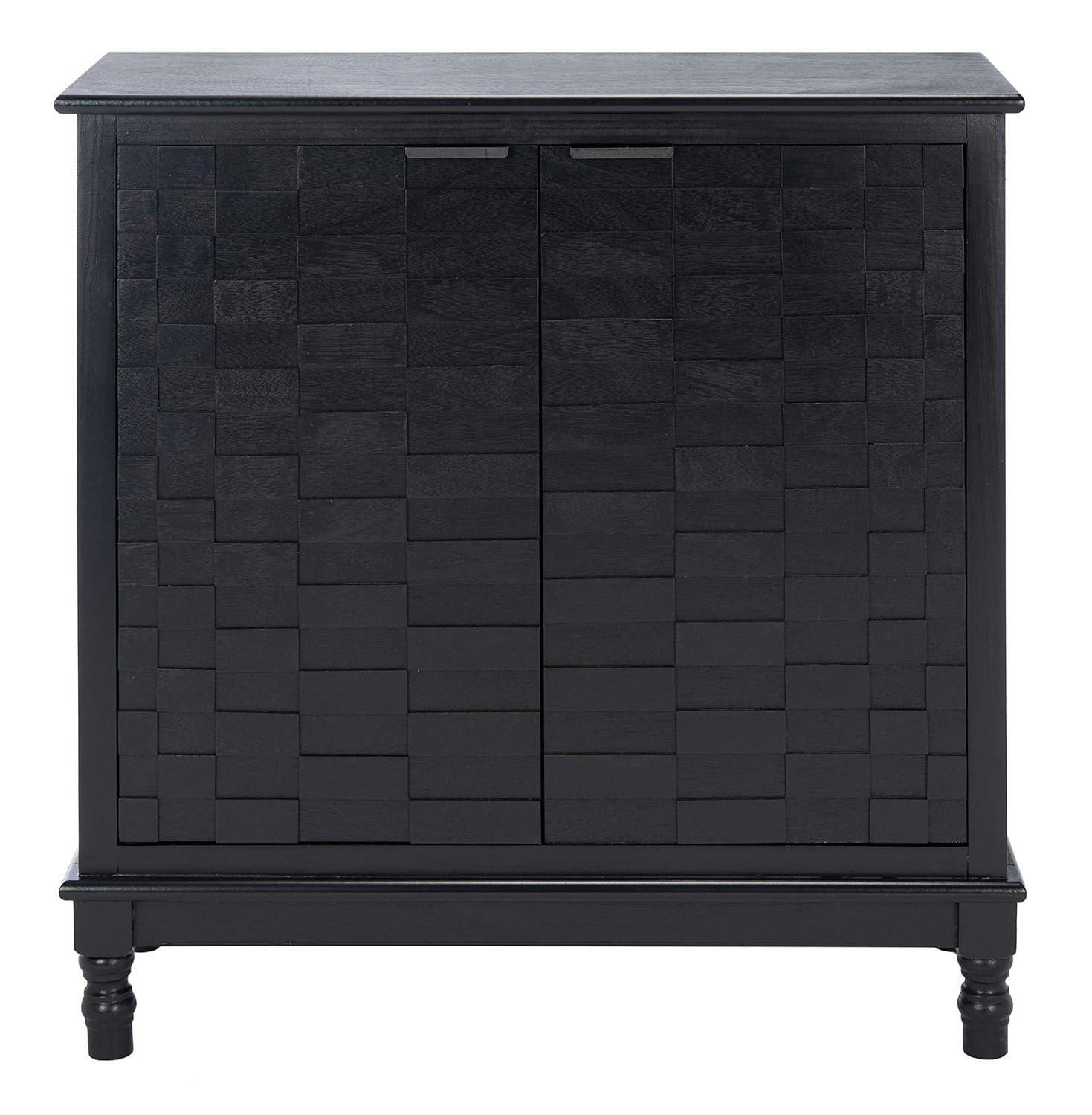 SAFAVIEH Malcolm Contemporary Black Storage Console Table (29.5 in. W x 13.4 in. D x 26 in. H)