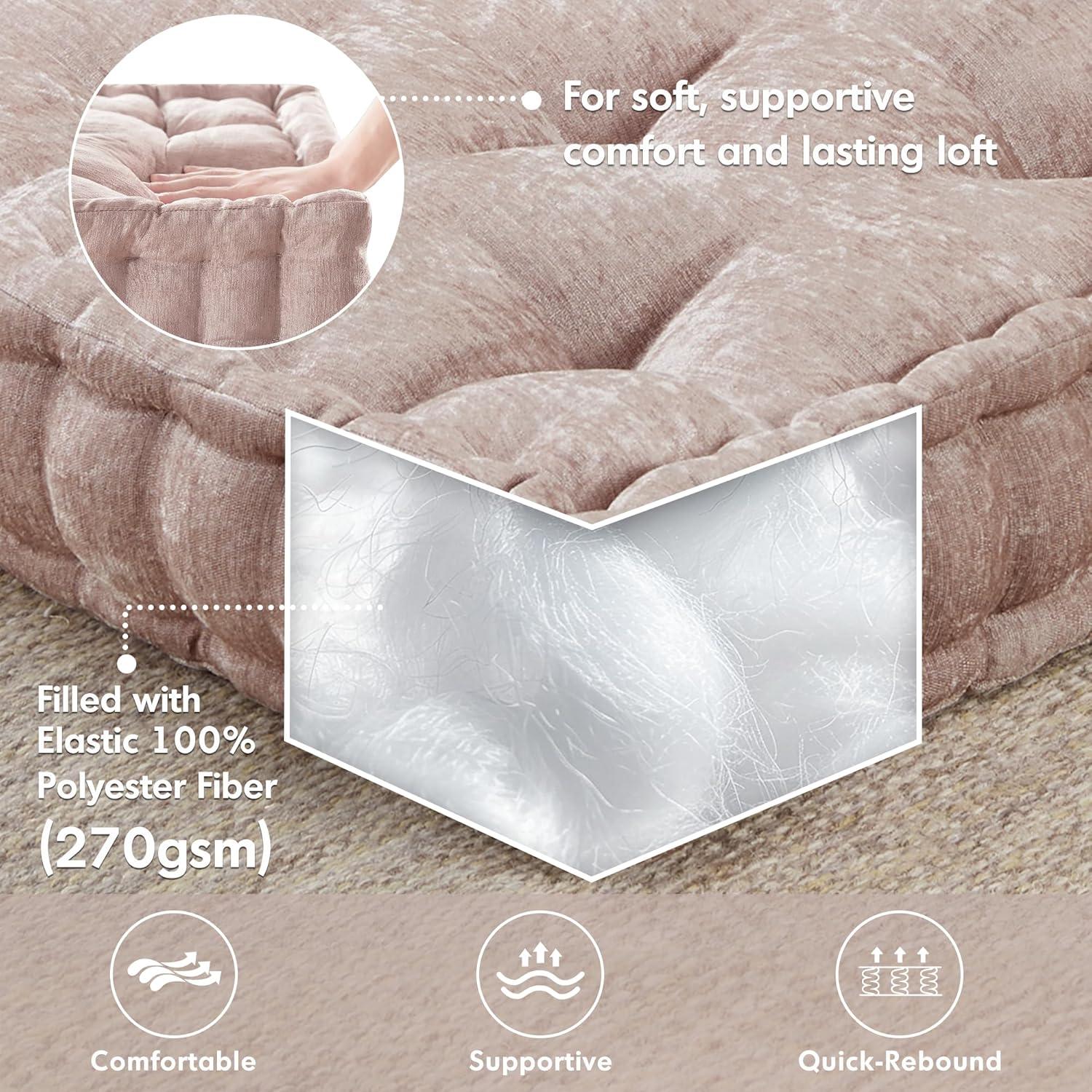 Intelligent Design Azza Poly Chenille Square Floor Pillow Cushion