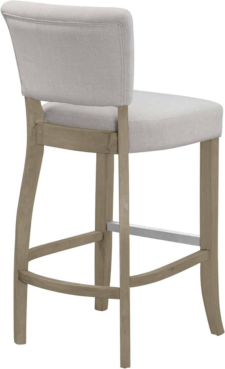 Glamour Home Aleck 29" Modern Fabric Bar Stools in Beige (Set of 2)