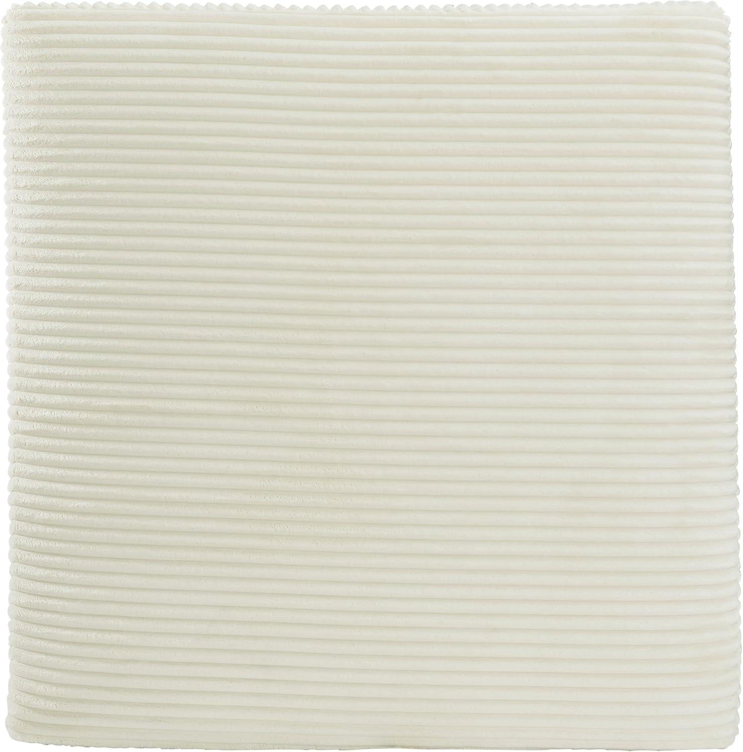 Lindyn Cream Polyester Upholstered Oversized Accent Ottoman