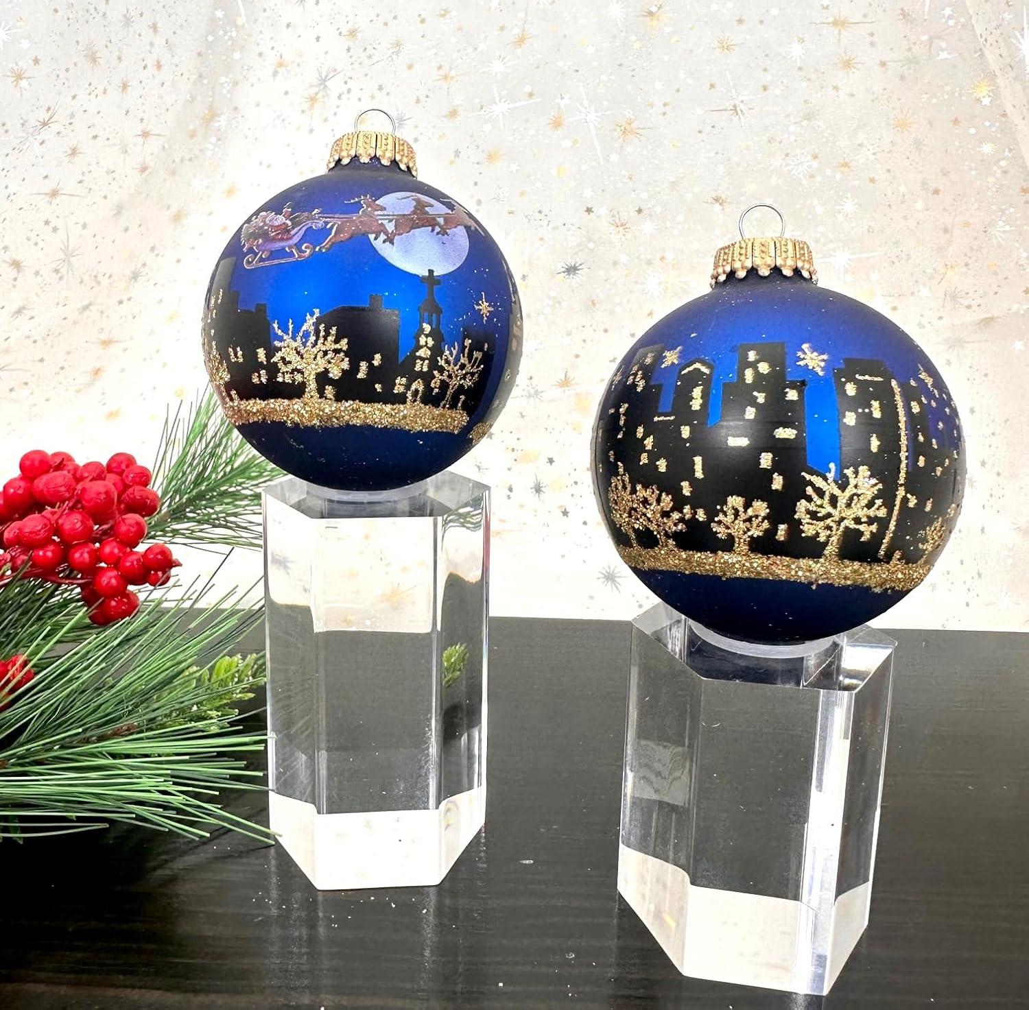 Christmas By Krebs - 67mm/2.625" Decorated Glass Balls Ornaments [4 Pieces]