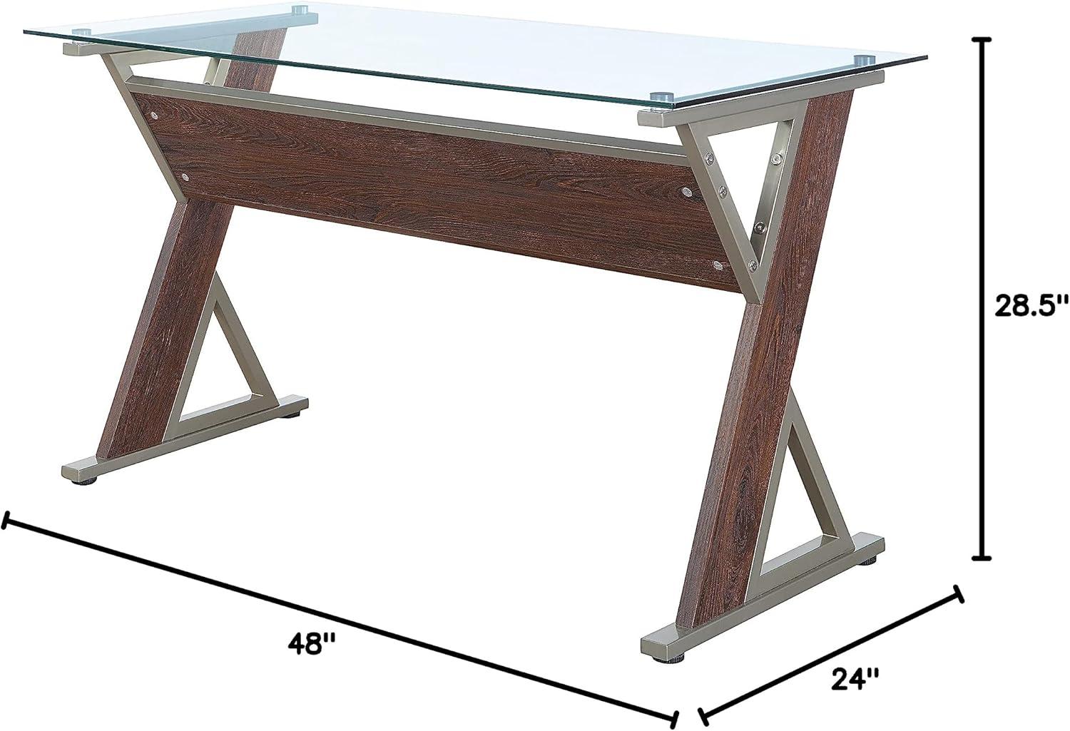 Zenos 48" Desk in Traditional Cherry Red Engineered Wood