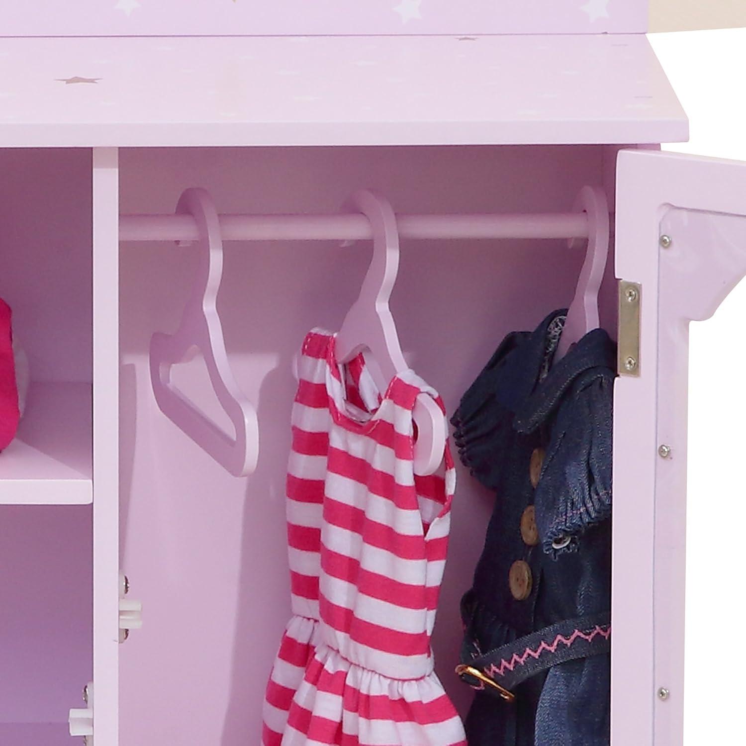 Olivia's Little World Olivia's Little World Twinkle Stars Princess Doll Closet with 3 Hangers