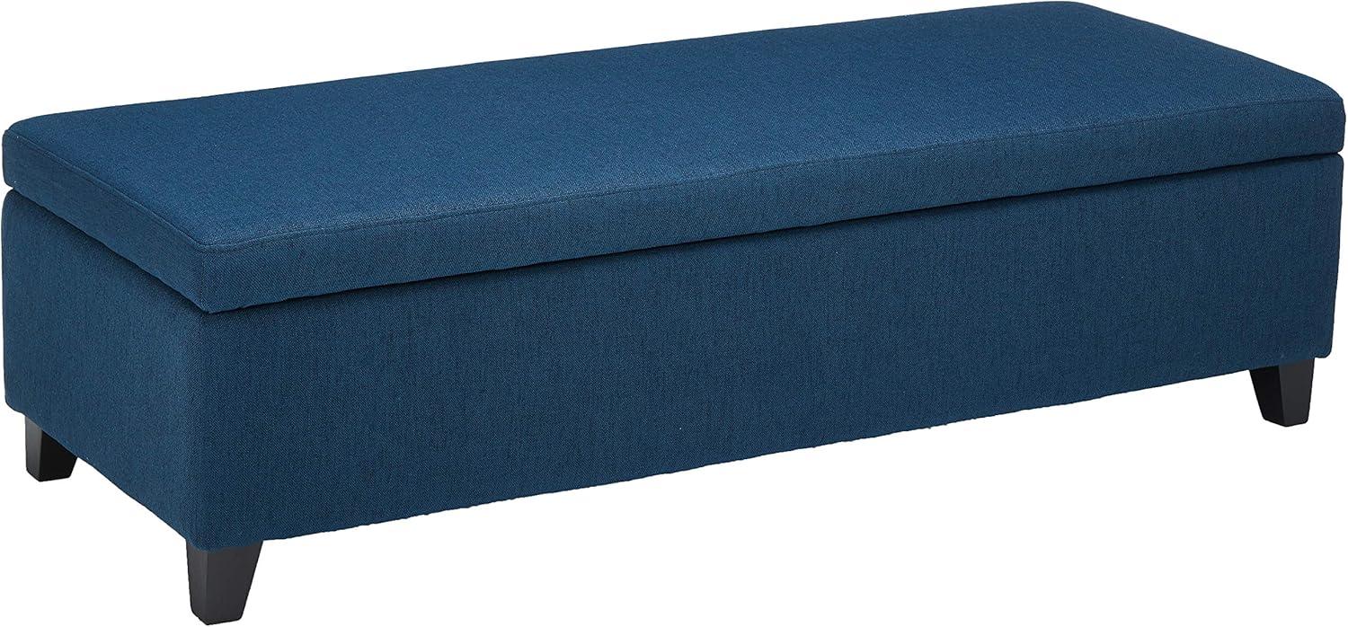 Christopher Knight Home York Storage Ottoman Navy Blue: Upholstered, Wood Frame, No Assembly Required