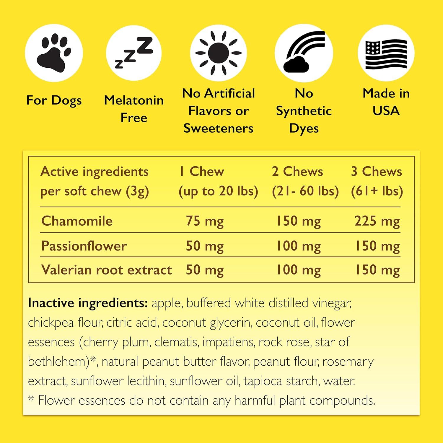 Bach RESCUE Pet Calming Chews for Dogs, 60 Soft Chews
