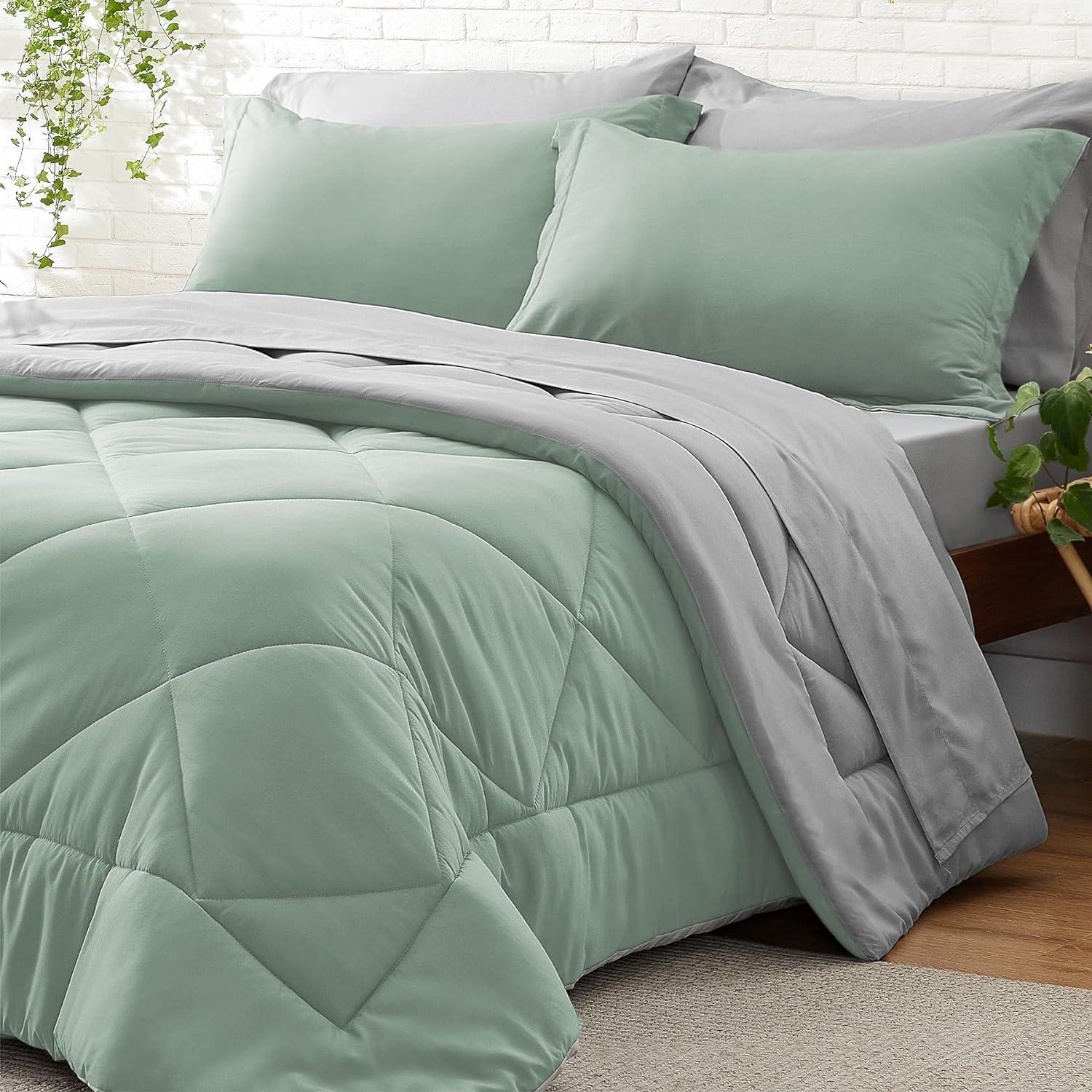 Bed-in-A-Bag Reversible Comforter Set with Bed Sheets