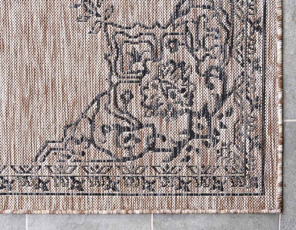 Unique Loom 9' 0 x 12' 2 Rectangle Indoor/Outdoor Traditional Beige Area Rug