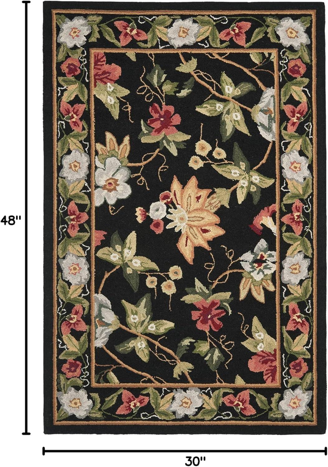 Chelsea HK311 Hand Hooked Accent Rug - Black - 2'6"x4' - Safavieh.