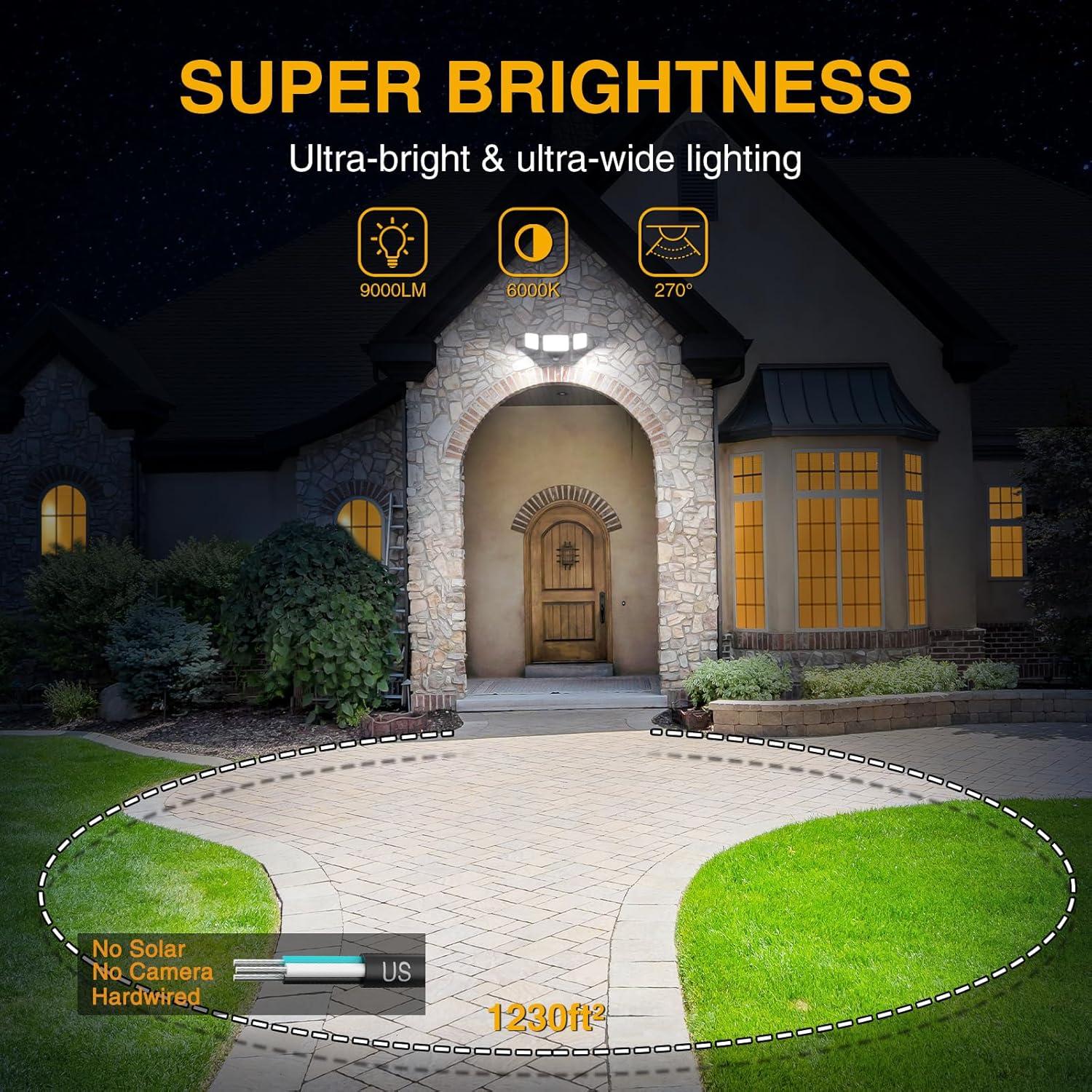 Black 100W LED Motion Sensor Security Flood Light