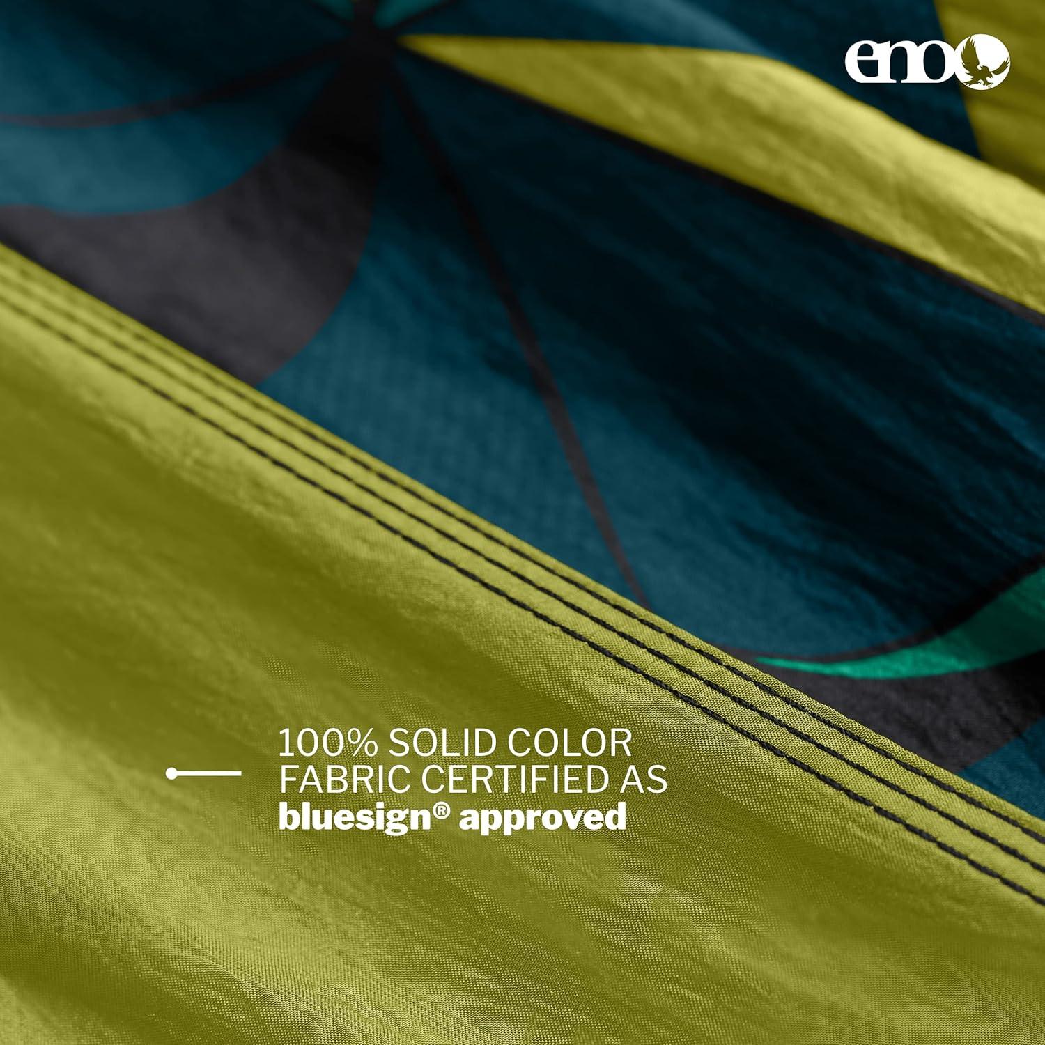 ENO, Eagles Nest Outfitters DoubleNest Print Lightweight Camping Hammock, 1 to 2 Person, Retro/Emerald