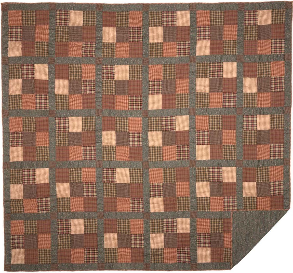 VHC Brands Crosswoods Farmhouse / Country Cotton Patchwork Quilt