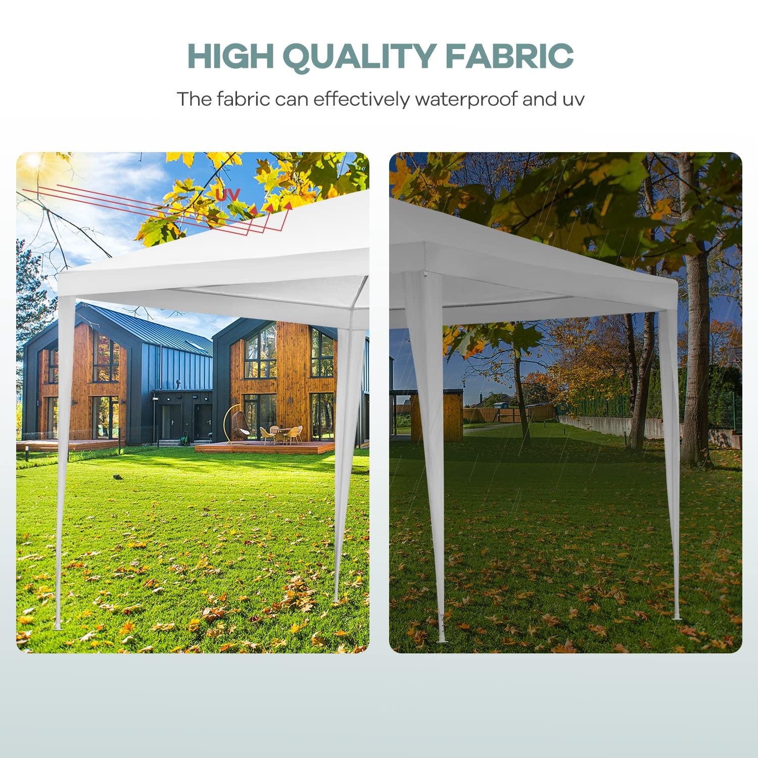 XF XINFENG 10'x10' Outdoor Wedding Party Canopy Tent, Camping Shelter Waterproof Outdoor Party Tent White Patio Gazebo Canopy Tents for BBQ Pavilion Canopy Cater Events
