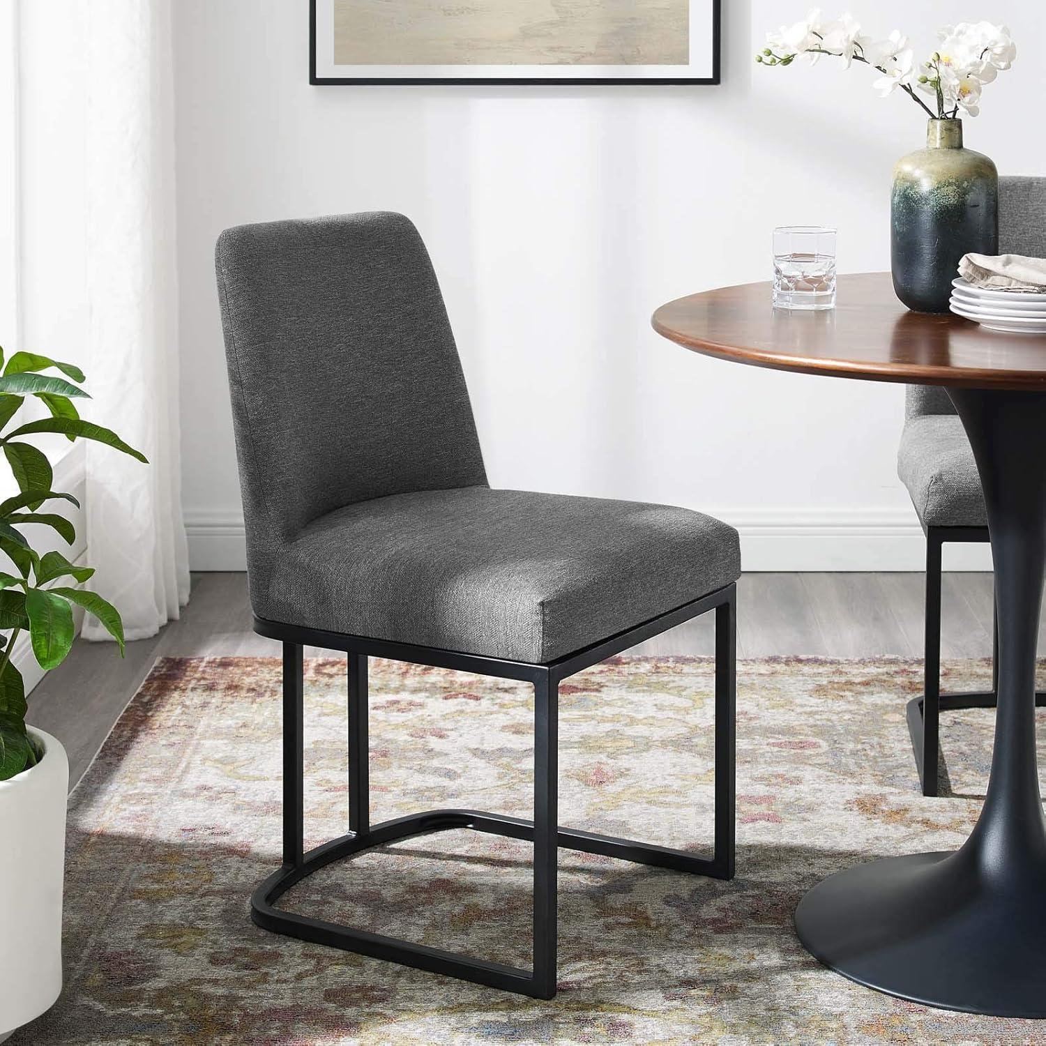 Modway Amplify Sled Base Upholstered Fabric Dining Side Chair