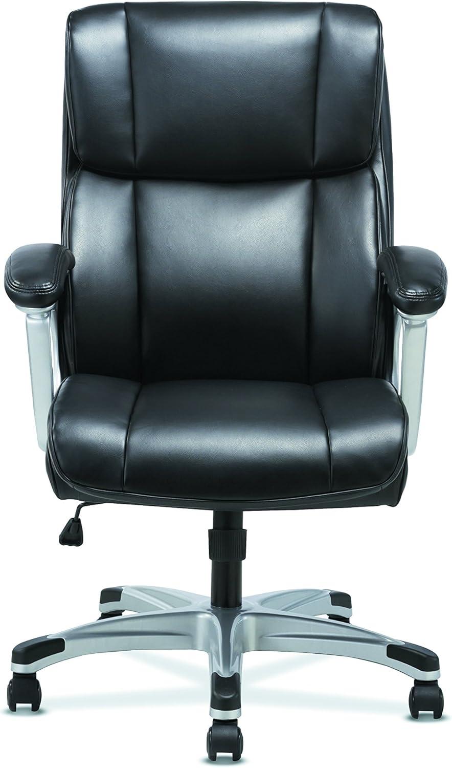 Luxurious High-Back Executive Black Leather Swivel Chair