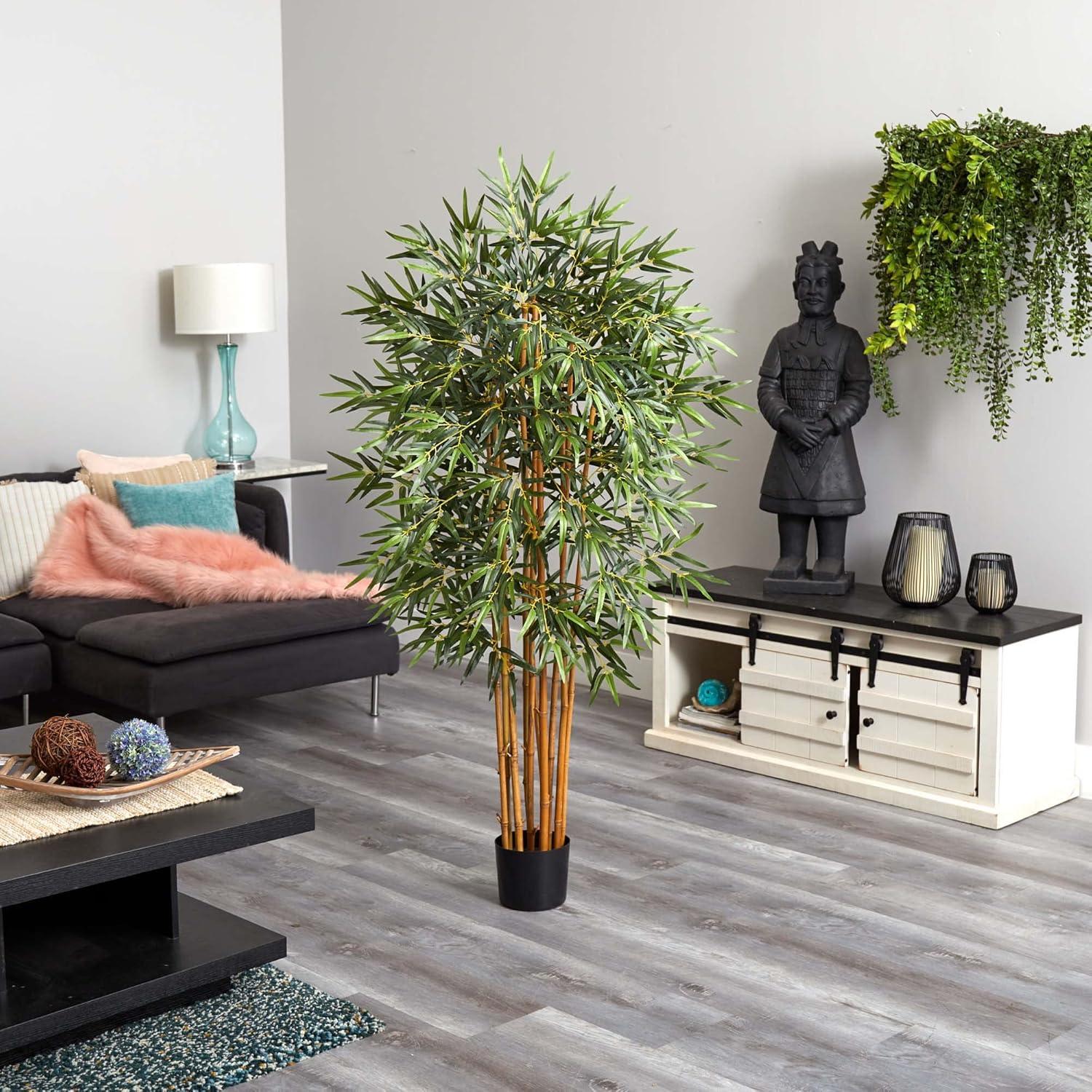 Nearly Natural 5-ft Curved Bamboo Artificial Tree