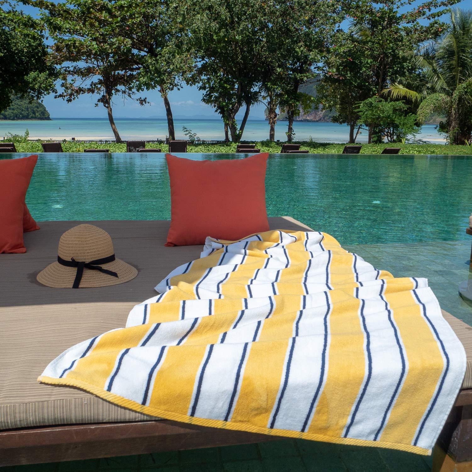 ArkwrightLLC Aston & Arden Pinstriped 100% Cotton Beach Towel 35x70