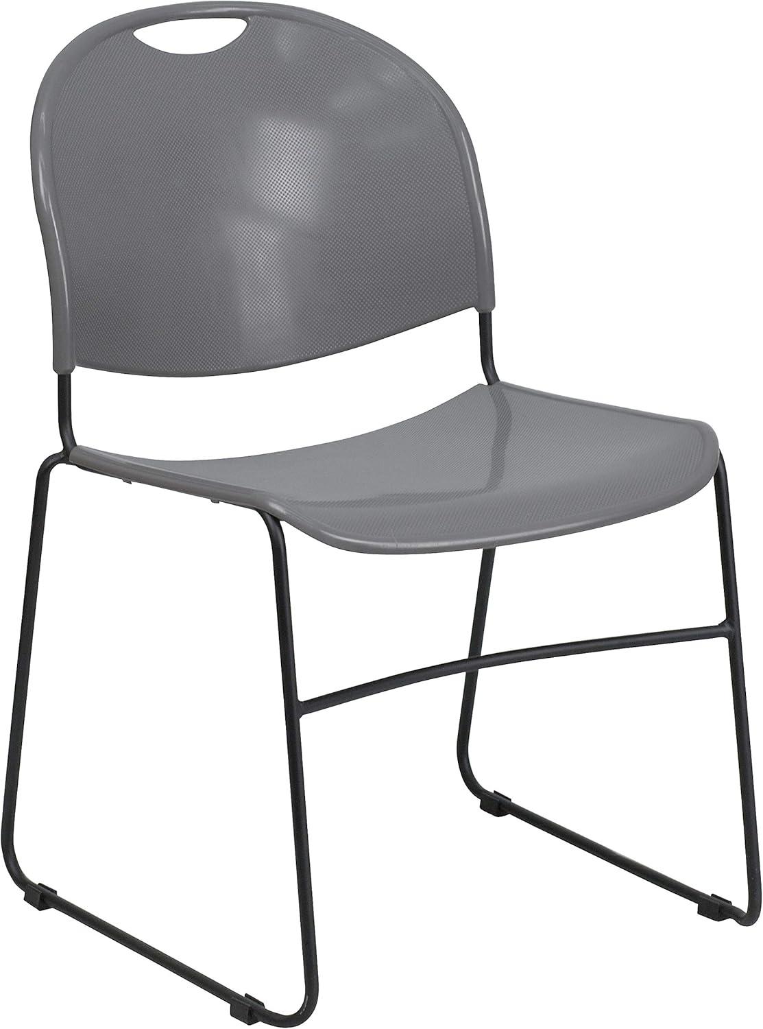 Flash Furniture Gaea 880 lb. Capacity Ultra-Compact Stack Chair with Metal Frame