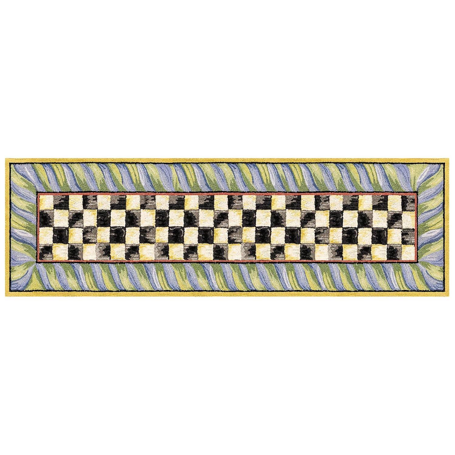 MacKenzie-Childs Courtly Check® Purple/Green Washable Rug