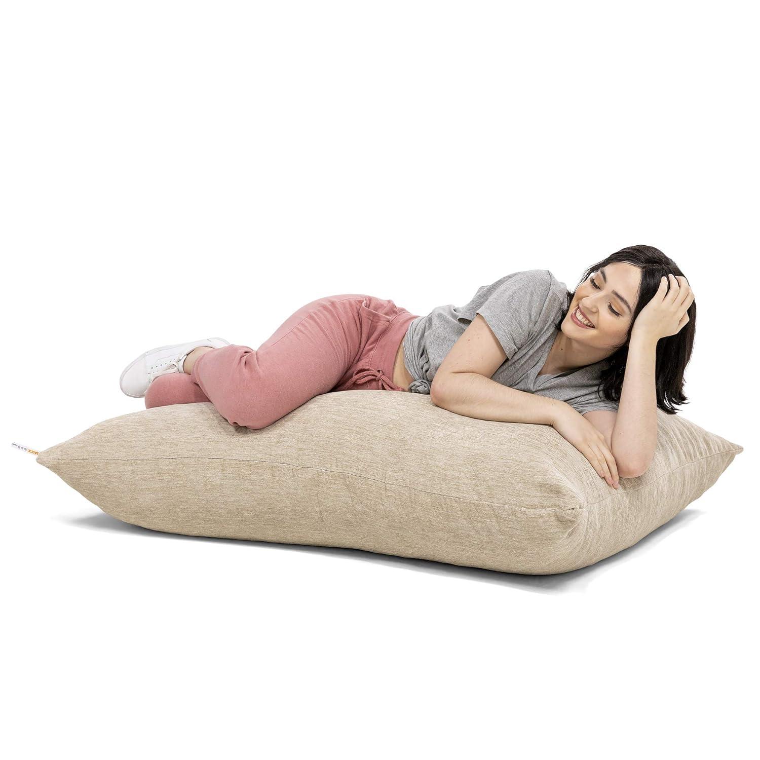 Jaxx Bean Bags Jaxx 3.5-foot Chenille Floor Pillow Bean Bag Lounger Khaki