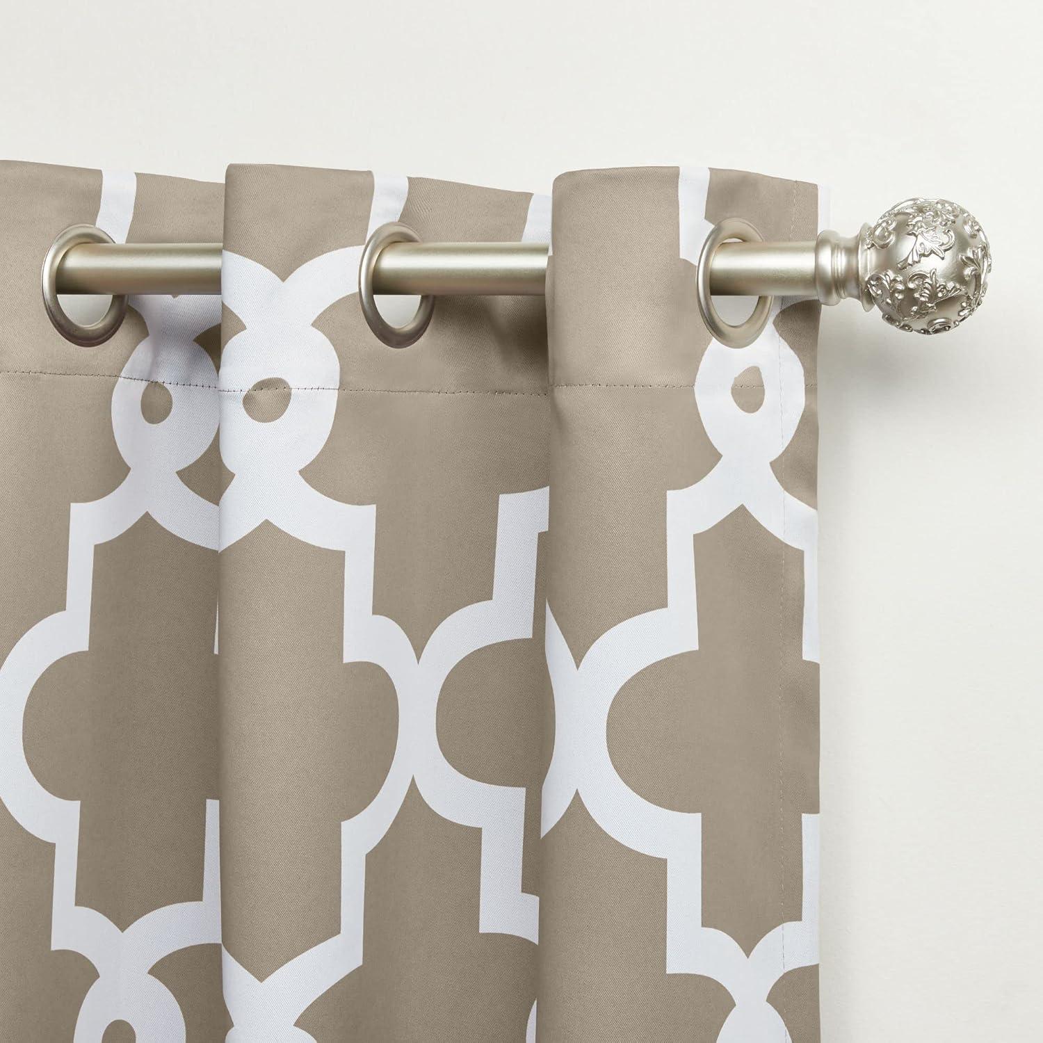 Ironwork Polyester Room Darkening Curtain Panel