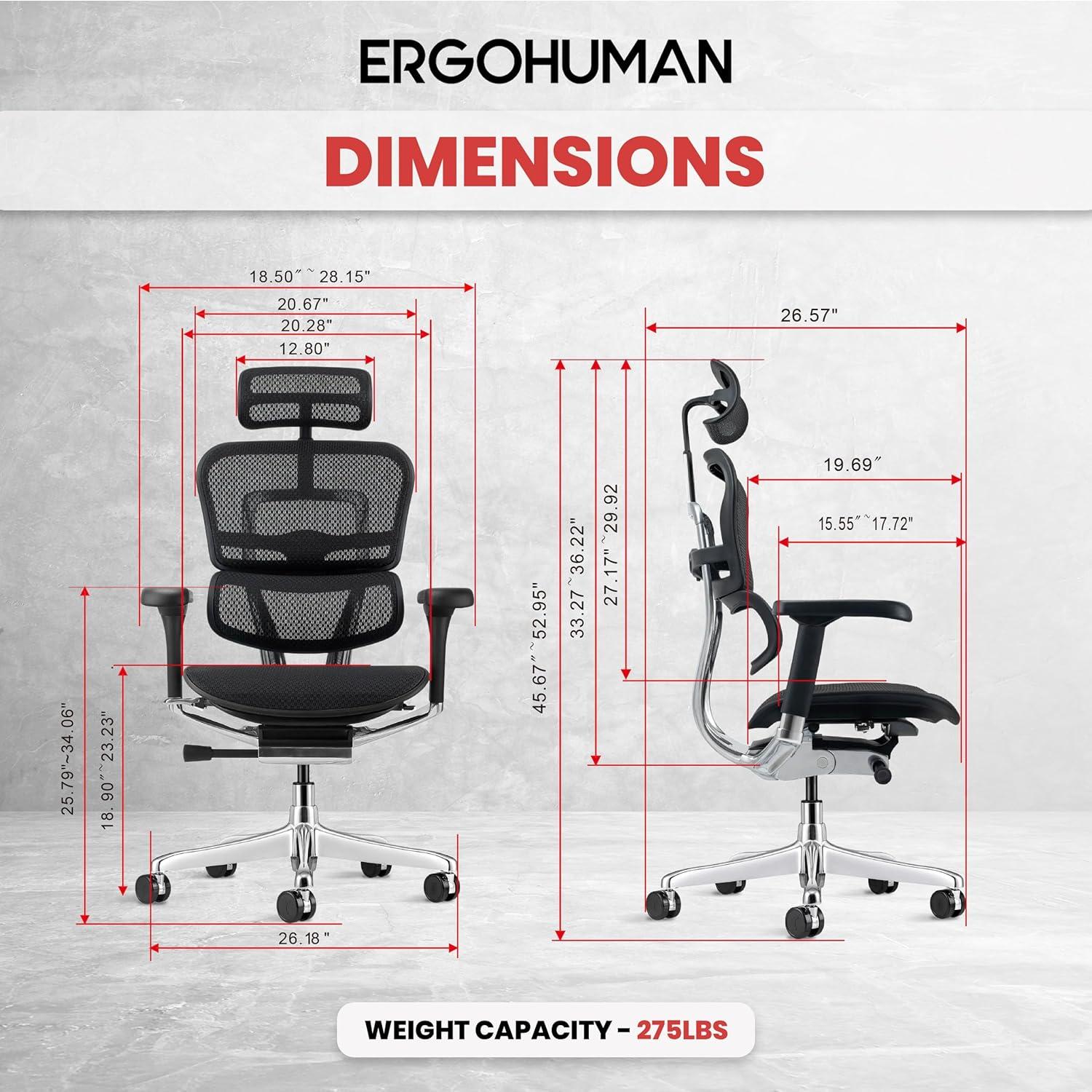 Eurotech Seating Ergohuman Executive Chair with Headrest
