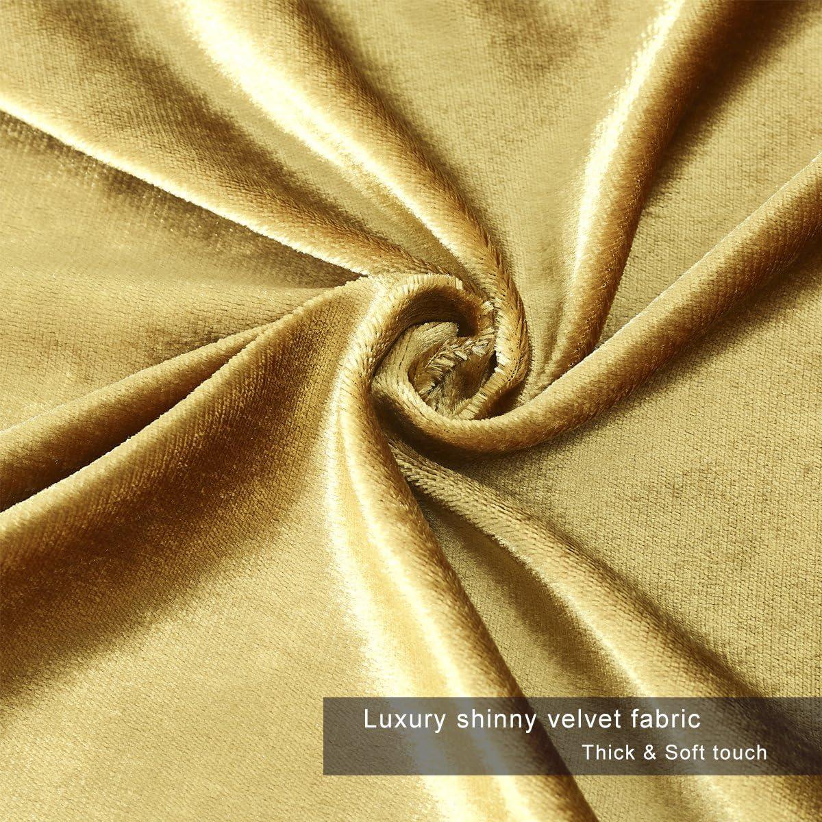 GIGIZAZA Gold Velvet Decorative 20x20 Throw Pillow Covers for Sofa Bed 2 Pack Soft Cushion Cover