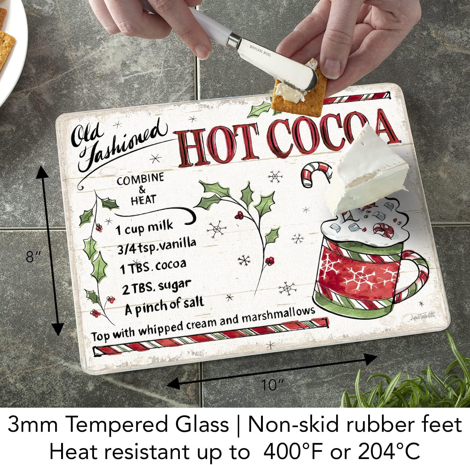 Holiday Treats Tempered Glass Cutting Board 10" x 8"