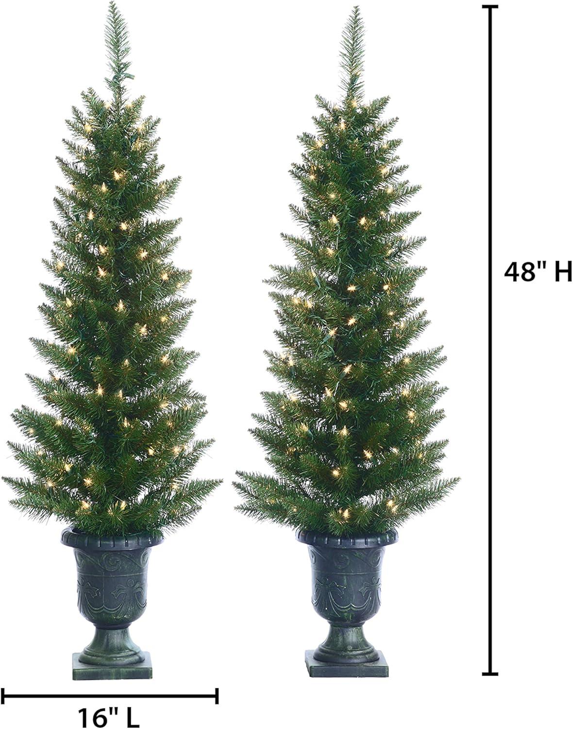 Gerson Companies 4 Feet Potted Cedar Pine, Set of 2