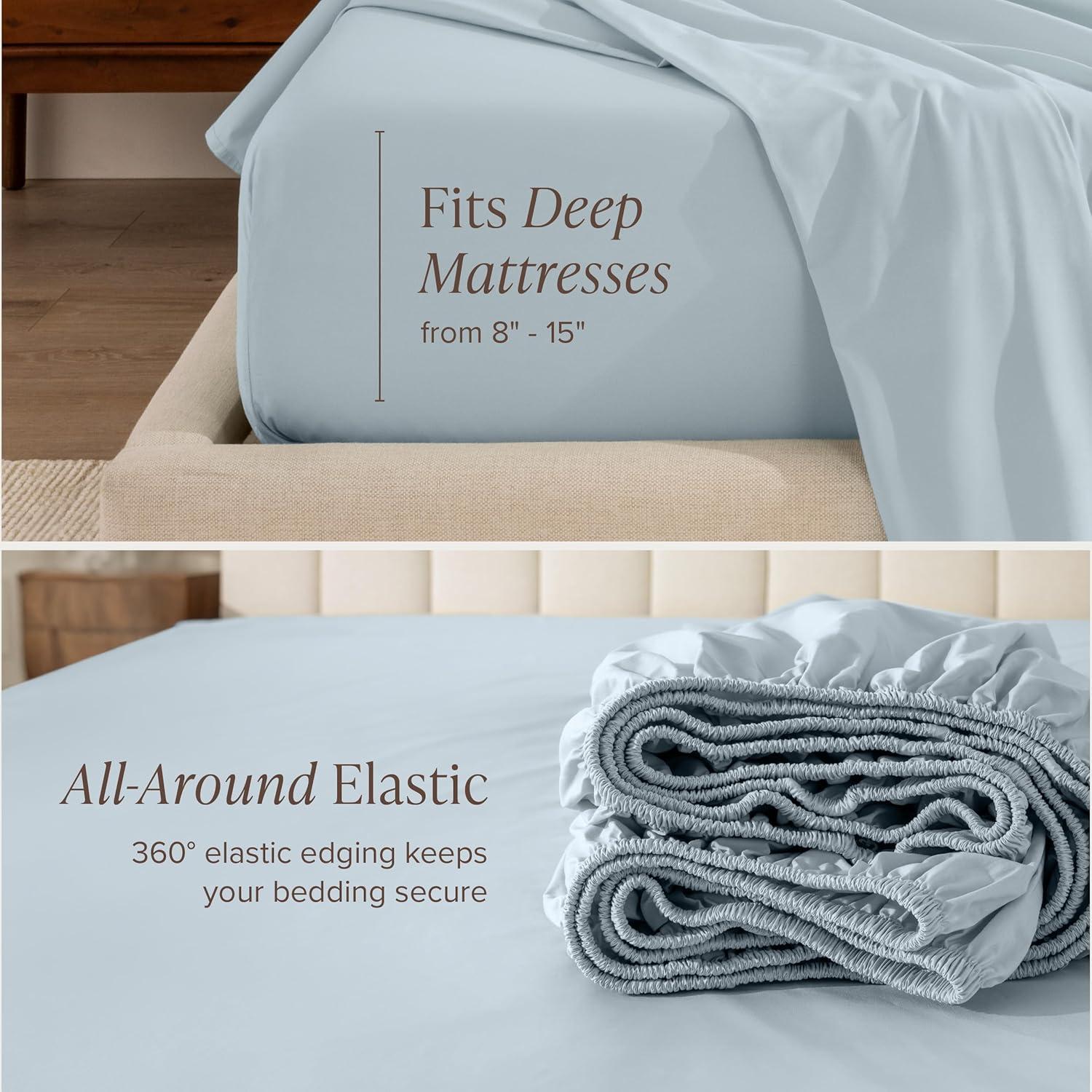 Bare Home 100% Cotton Percale Sheet Set