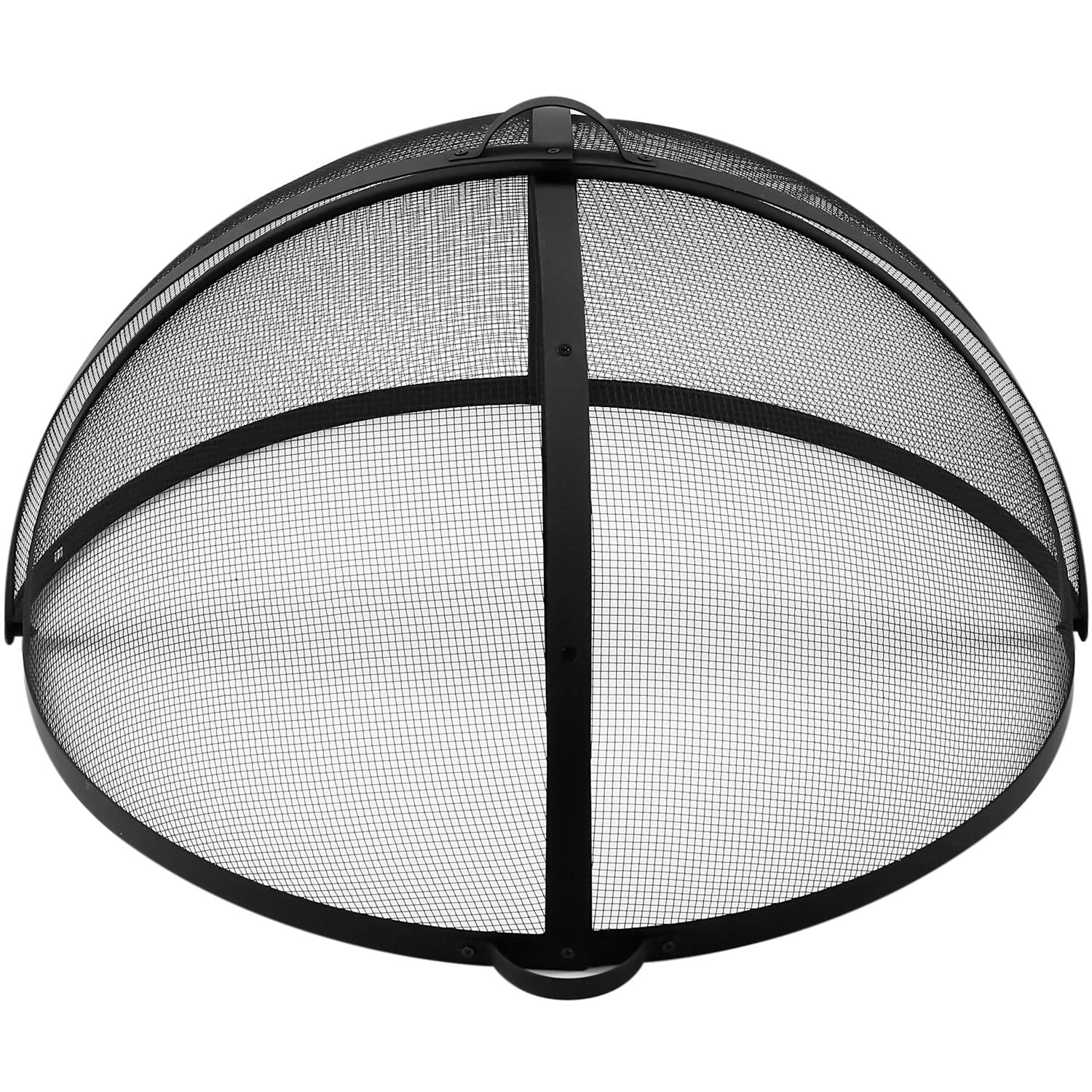 SUNCREAT Heavy-Duty Fire Pit Screen, Steel Mesh Round Spark Screen with Handle, 36 inch