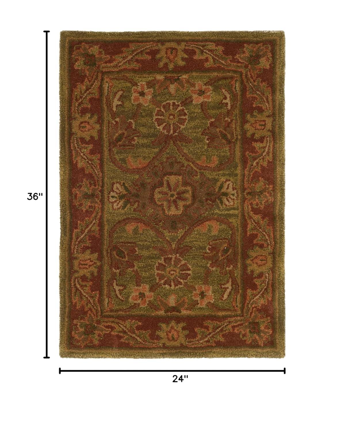 Golden Jaipur GJ250 Hand Tufted Accent Rug - Green/Rust - 2'x3' - Safavieh.