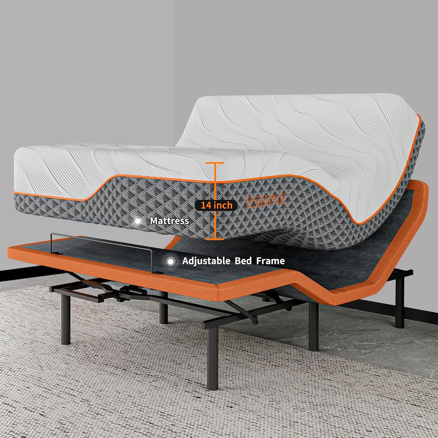 Zero Gravity Adjustable Bed with 14" Hybrid Mattress E3000 Series