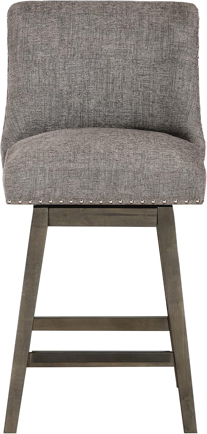 Granville Swivel Upholstered Counter Stool with Solid Wood Frame