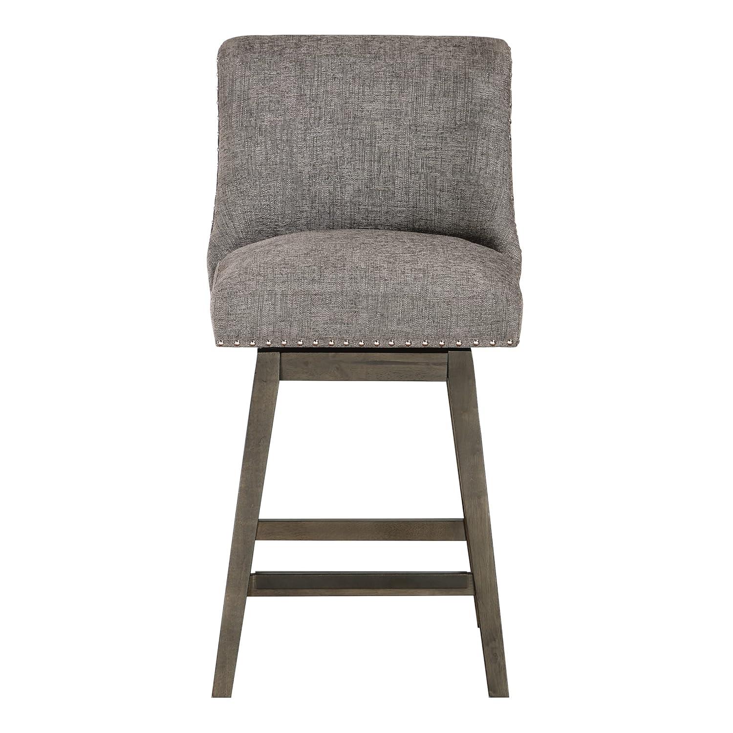 Granville Swivel Upholstered Counter Stool with Solid Wood Frame