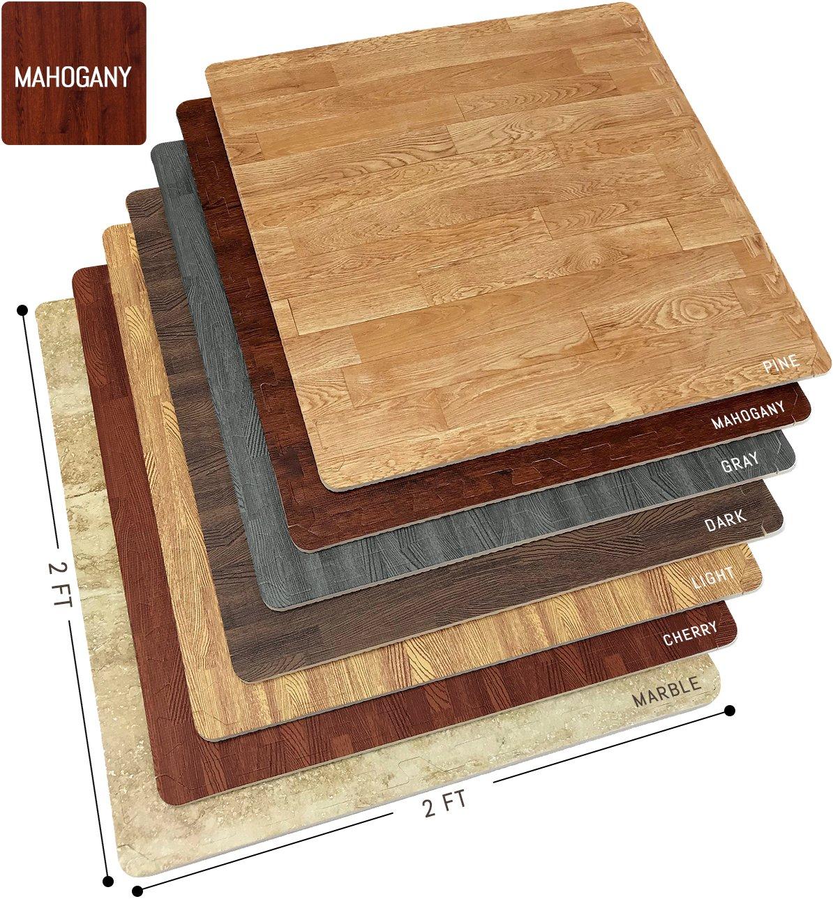 Sorbus 24" x 24" Brown Foam Interlocking Floor Mats, 12 Piece