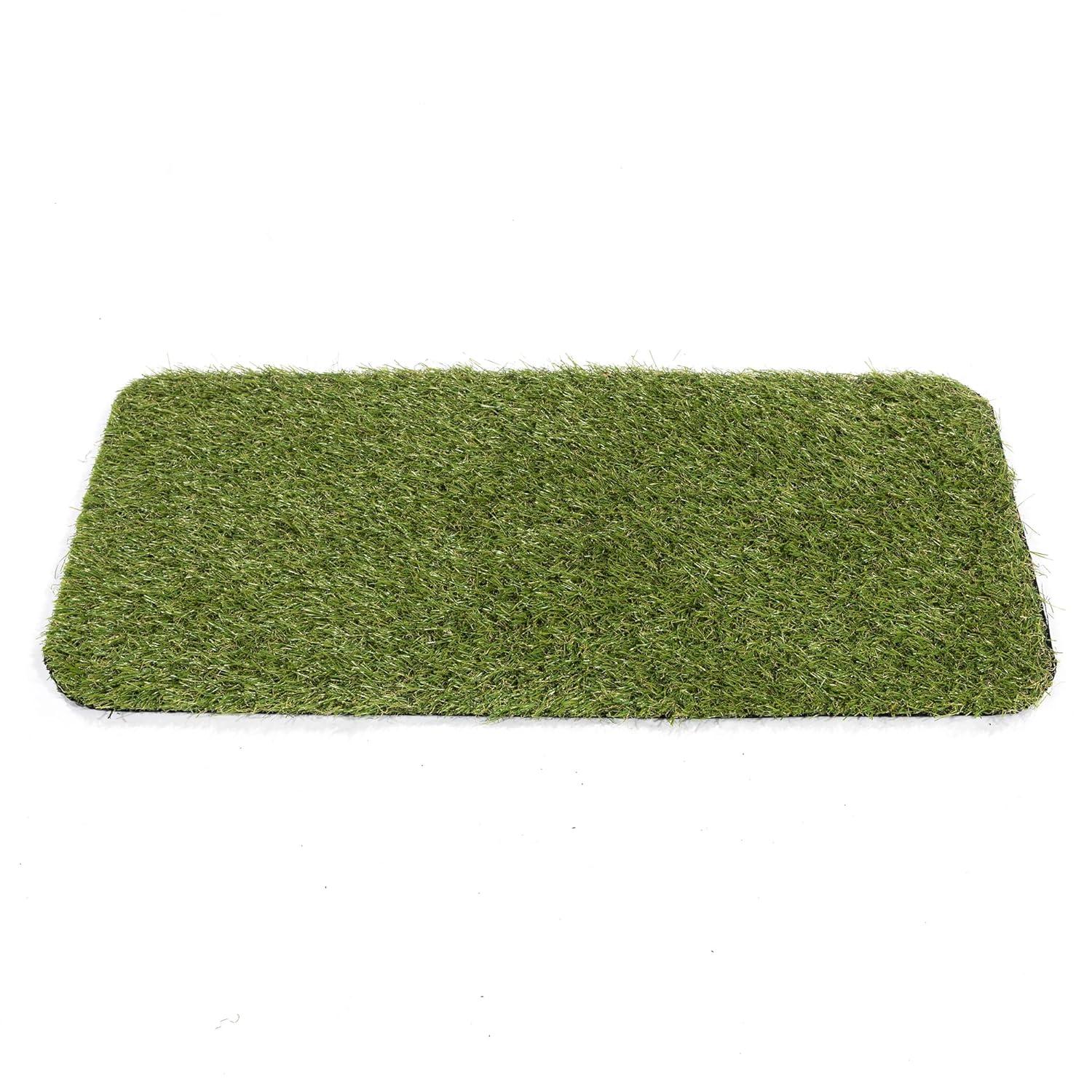 Ottomanson Pet Training Non-Slip Indoor/Outdoor Tray with Reusable Grass Pad