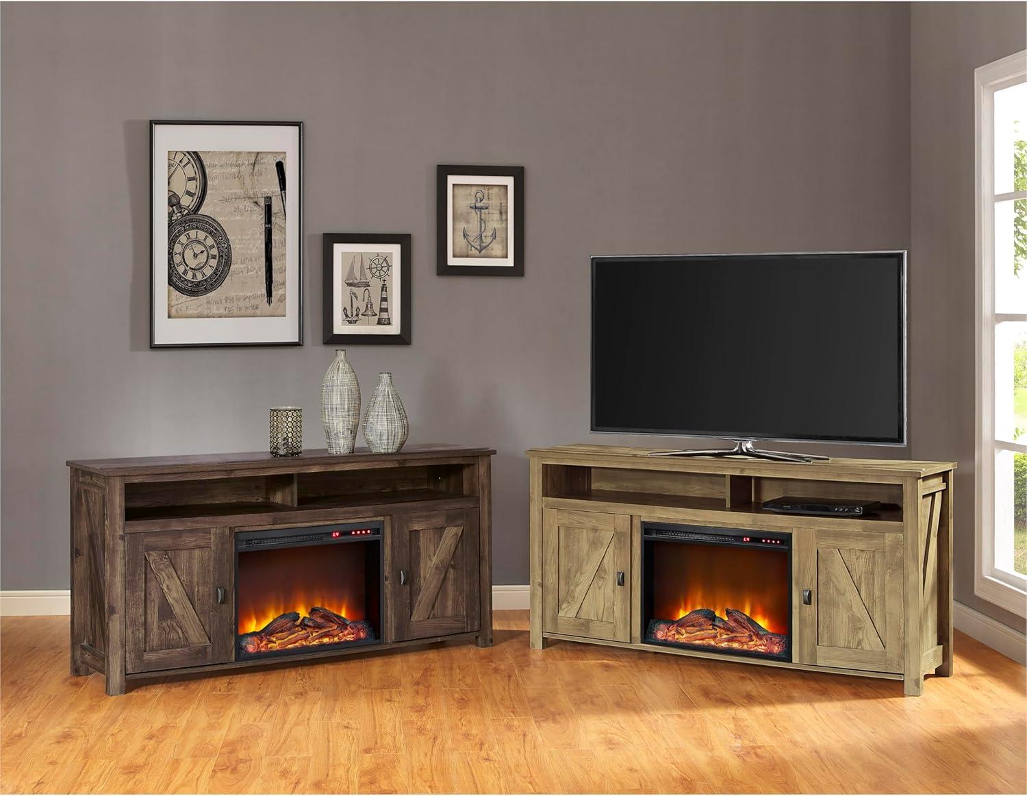 Ameriwood Home Farmington Electric Fireplace Console for TVs up to 60", Rustic