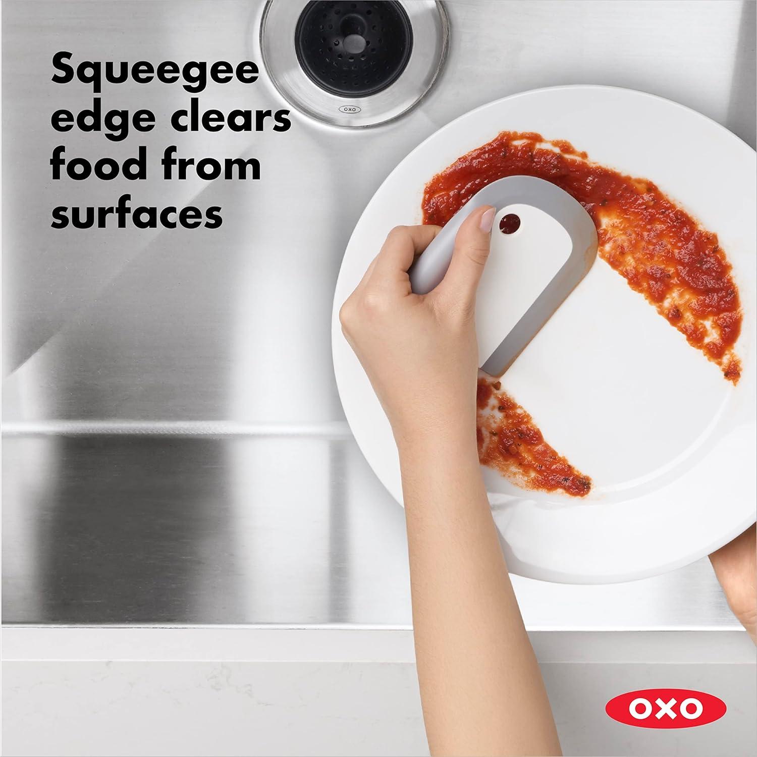 Gray and White Silicone Kitchen Dish Squeegee