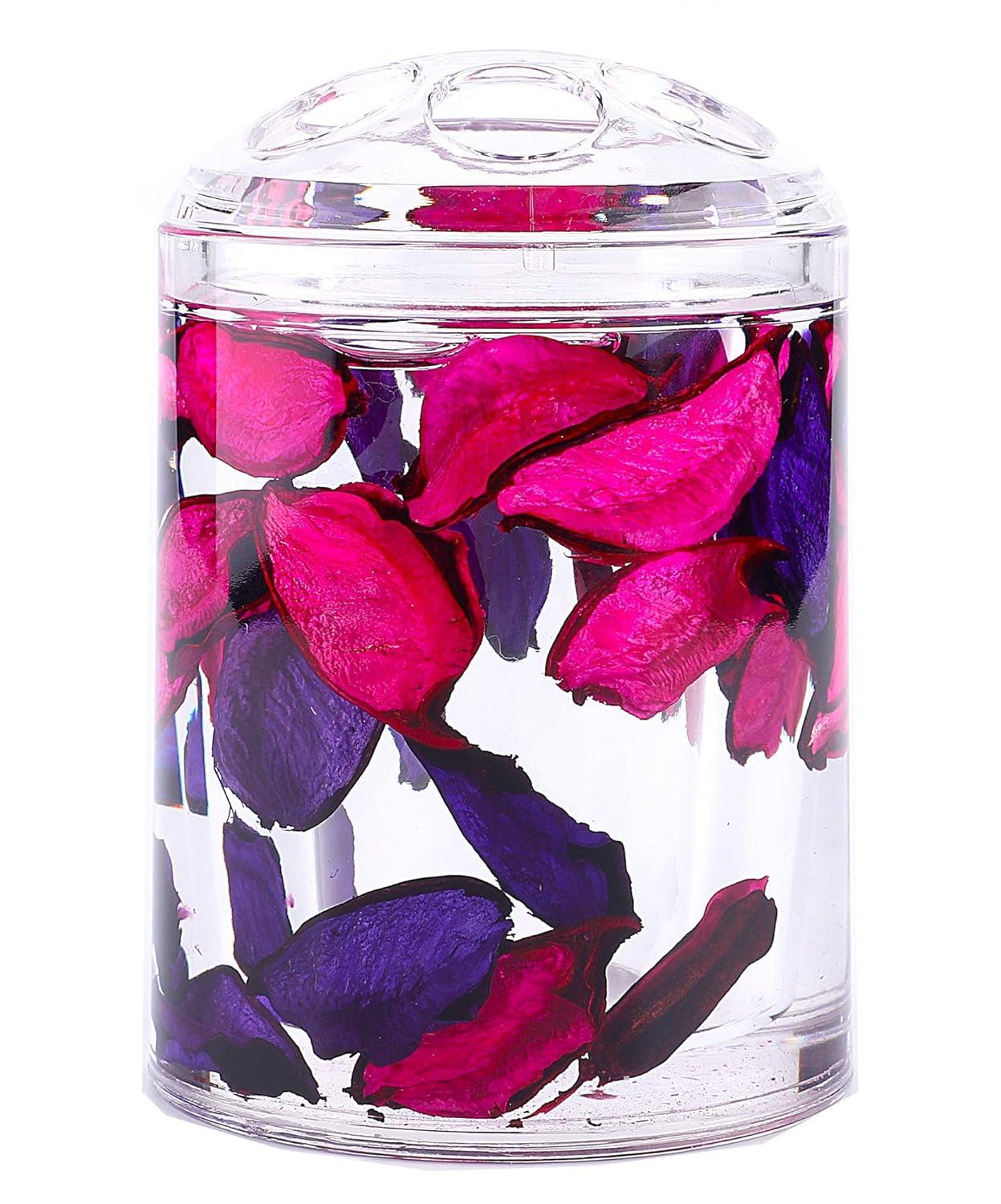 Locco Decor 4 Piece Acrylic Liquid 3D Floating Motion Bathroom Vanity Accessory Set LEAF