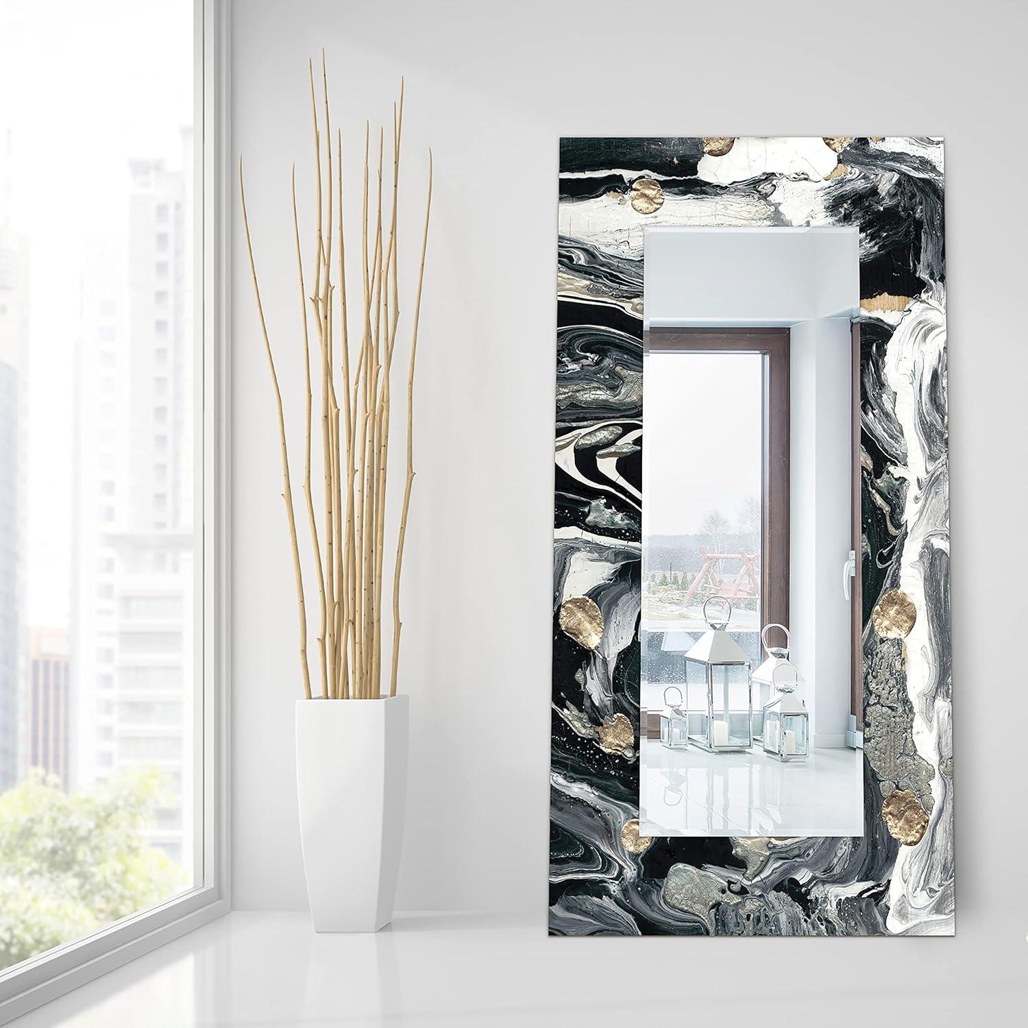 Ebony & Ivory 72" Frameless Rectangular Beveled Mirror