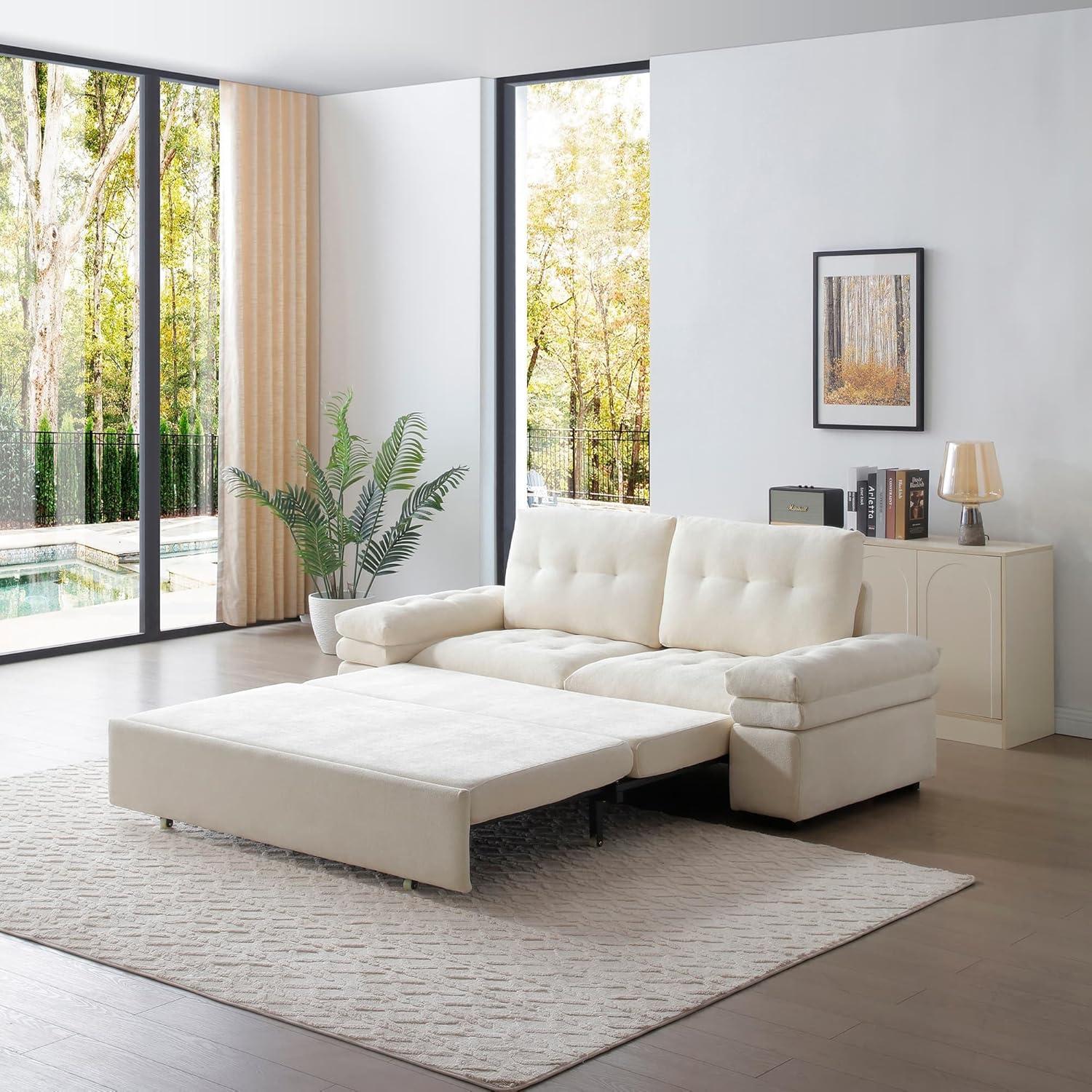 Latitude Run® Munos Full Size Convertible Sleeper Sofa, 77" Pull Out Sofa Bed