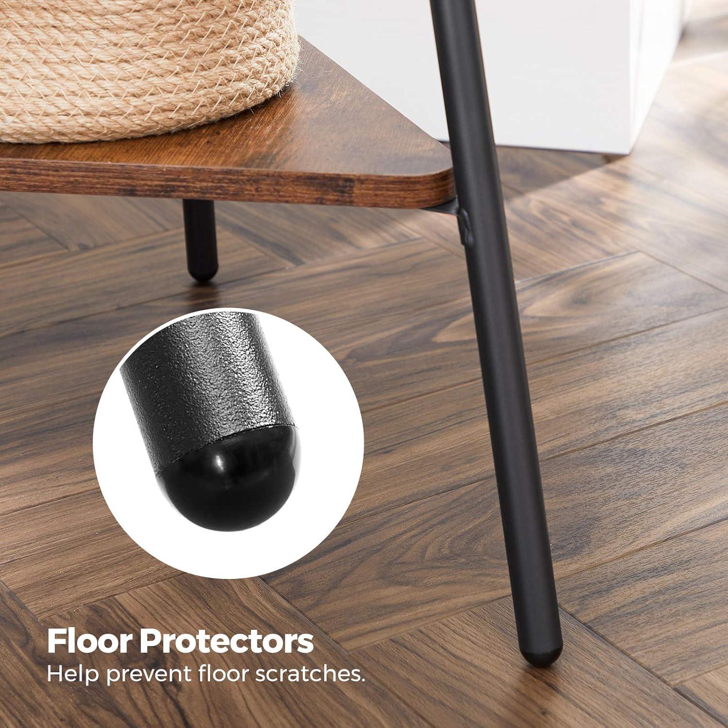 Coat Rack Freestanding Coat Hanger Stand Hall Tree with 2 Shelves for Clothes Hat Bag Rustic Brown and Black