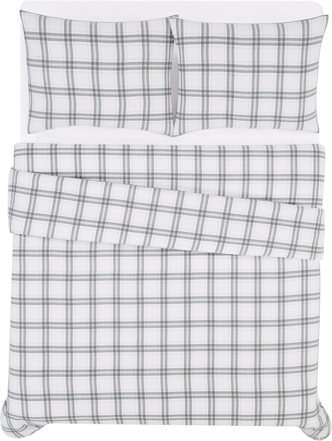 London Fog London Fog Plaid Flannel Duvet Cover Set