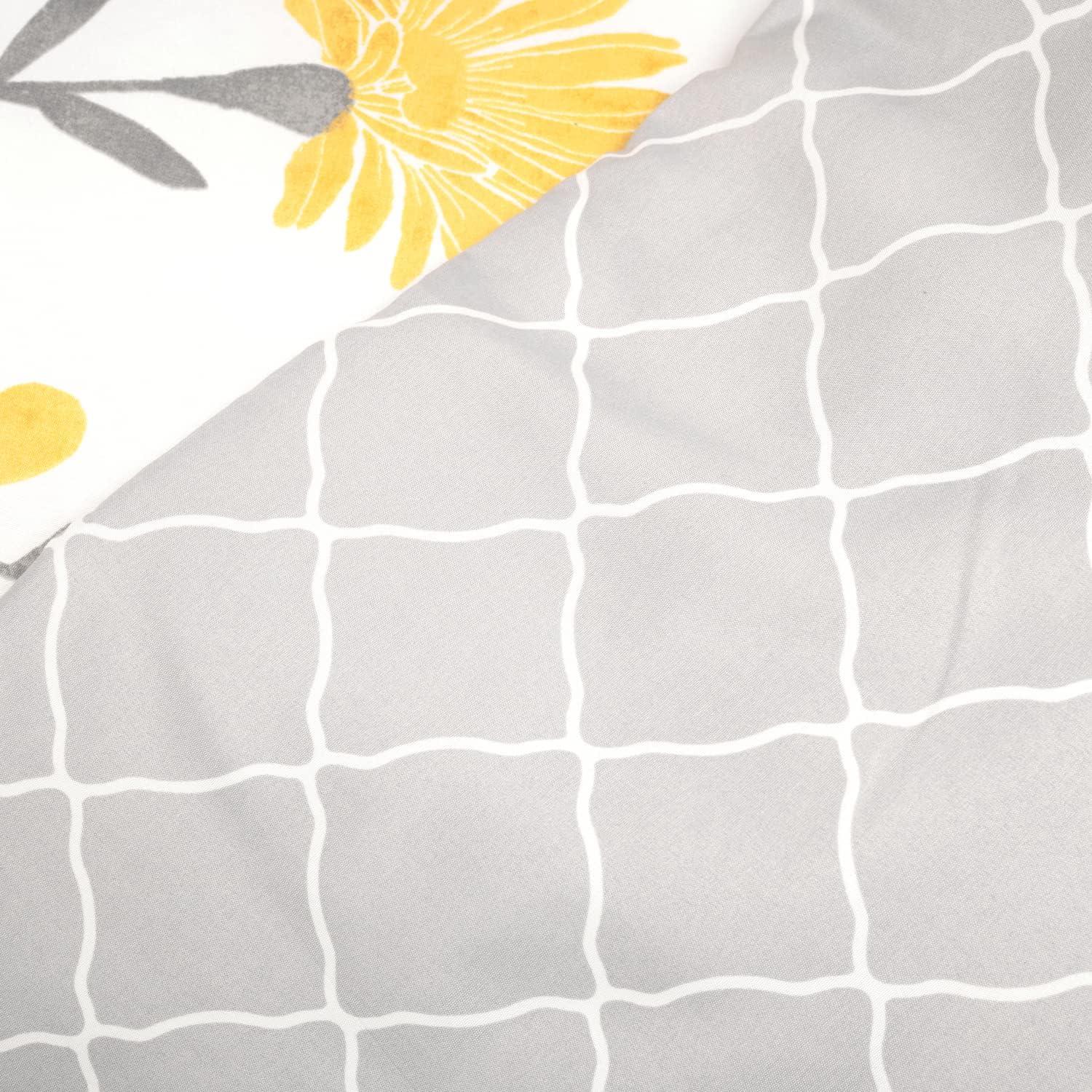 Queen Gray and Yellow Reversible Microfiber Comforter Set