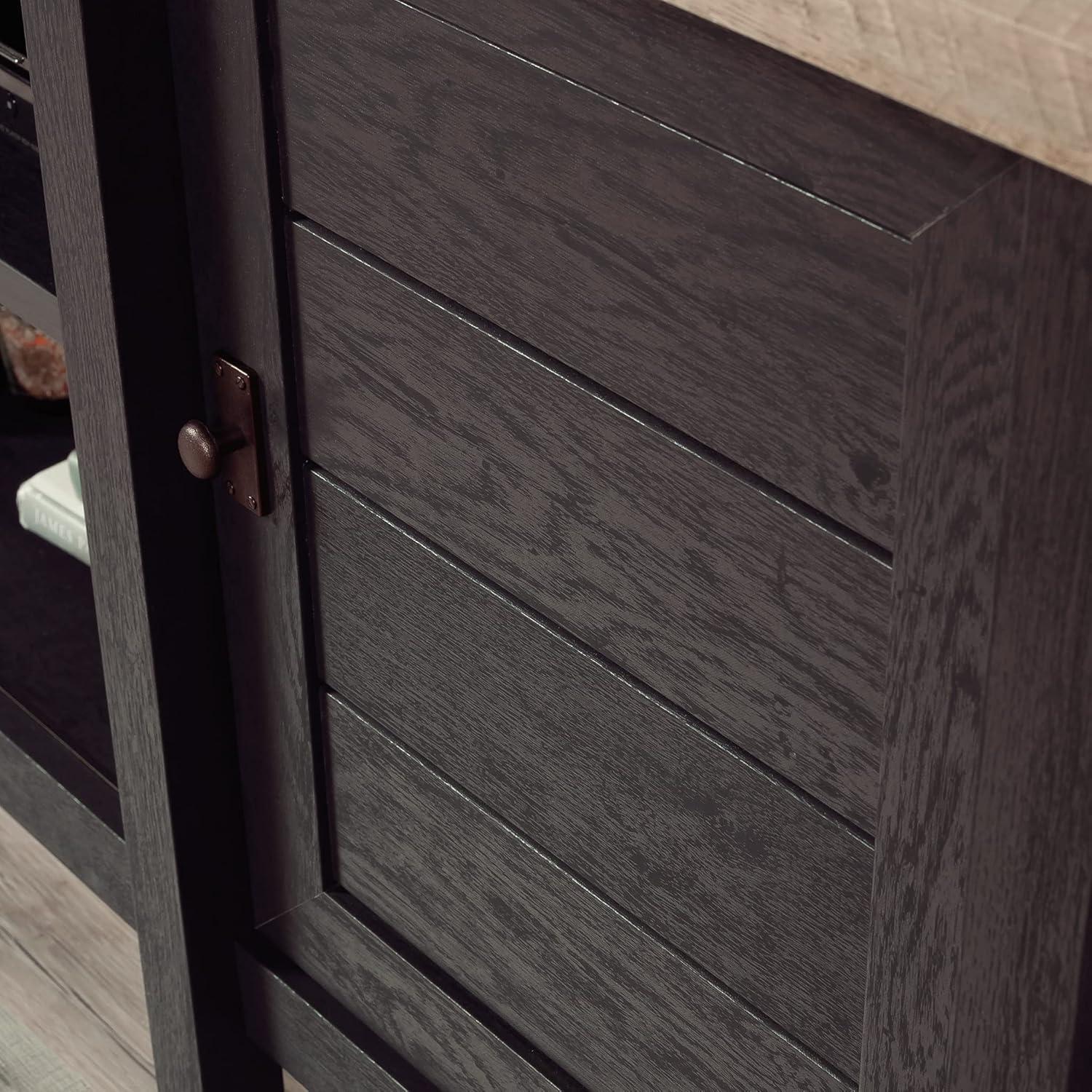 Sauder Cottage Road TV Credenza with Doors for TV's up to 65", Raven Oak Finish